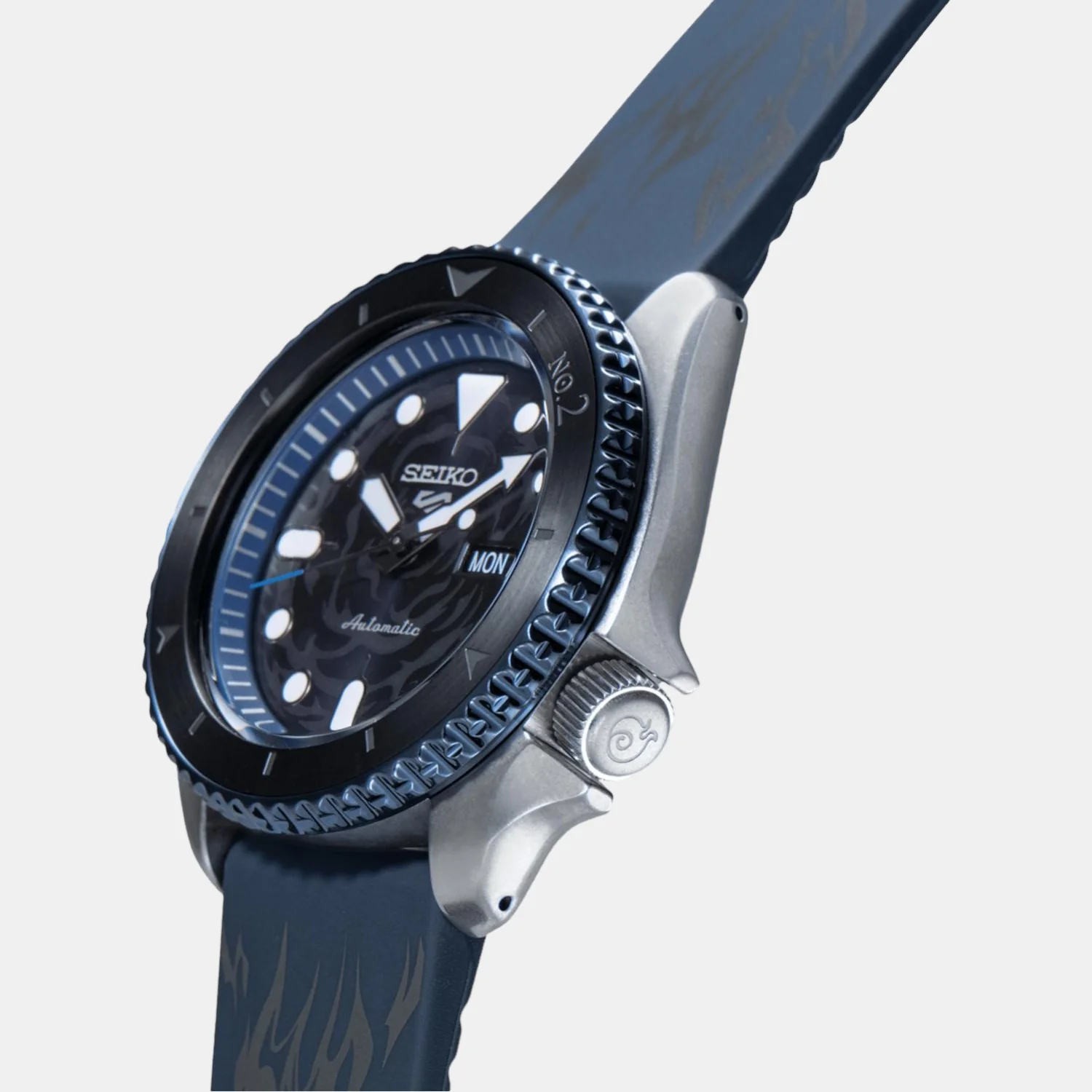 New 5 Sports Men Automatic Blue Dial Analog Silicone Watch SRPH71K1 - Image 2
