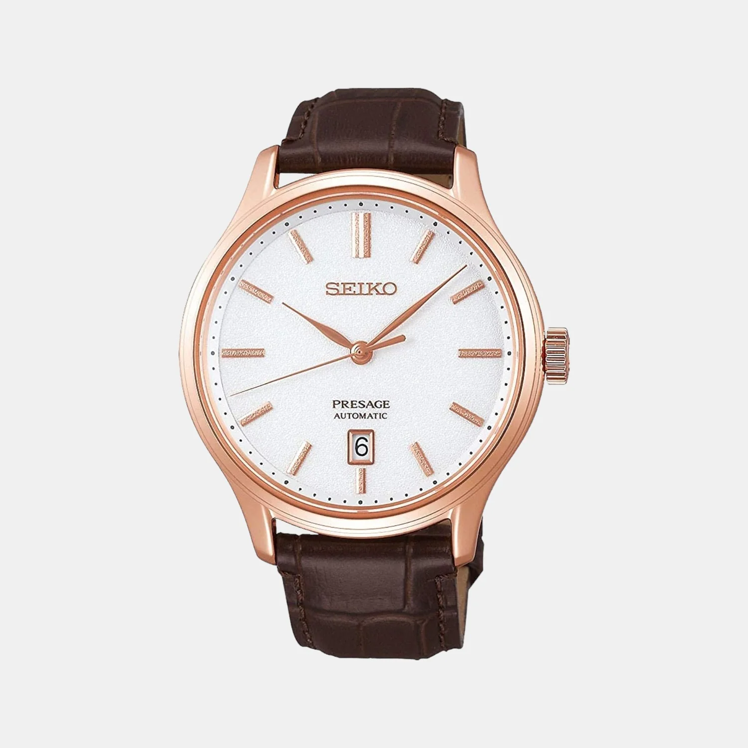 Presage Japanese Garden Men Mechanical White Dial Analog Leather Watch SRPD42J1
