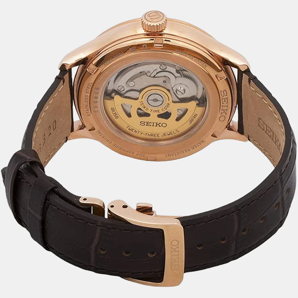 Presage Japanese Garden Men Mechanical White Dial Analog Leather Watch SRPD42J1 - Image 2