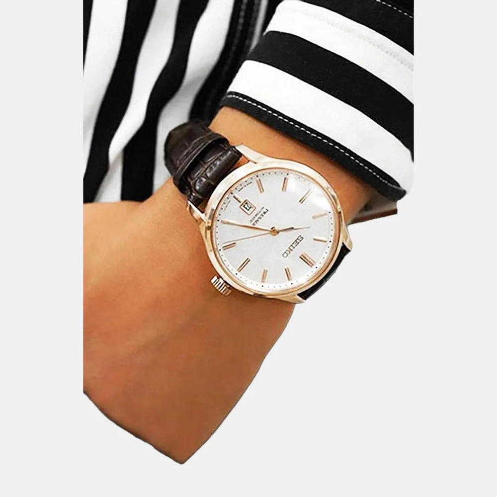 Presage Japanese Garden Men Mechanical White Dial Analog Leather Watch SRPD42J1 - Image 6