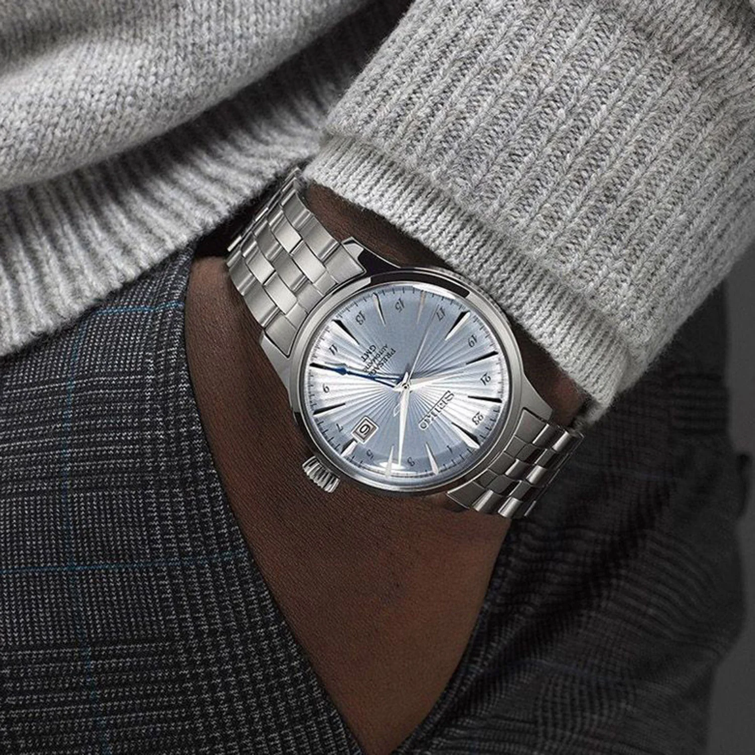 Presage Cocktail Time Men Automatic Blue Dial Analog Stainless Steel Watch SRPE19J1 - Image 11