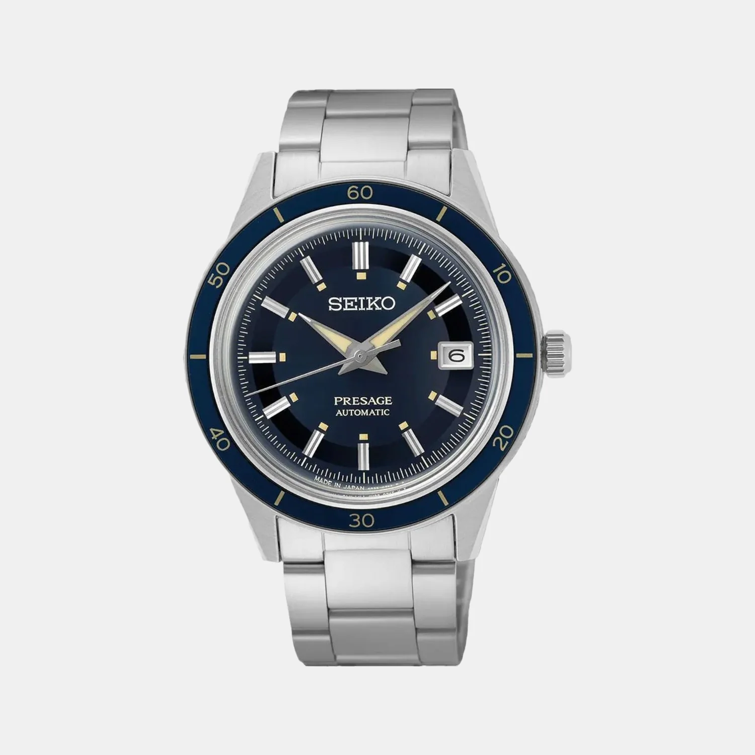 Presage Men Automatic Blue Dial Analog Stainless Steel Watch SRPG05J1