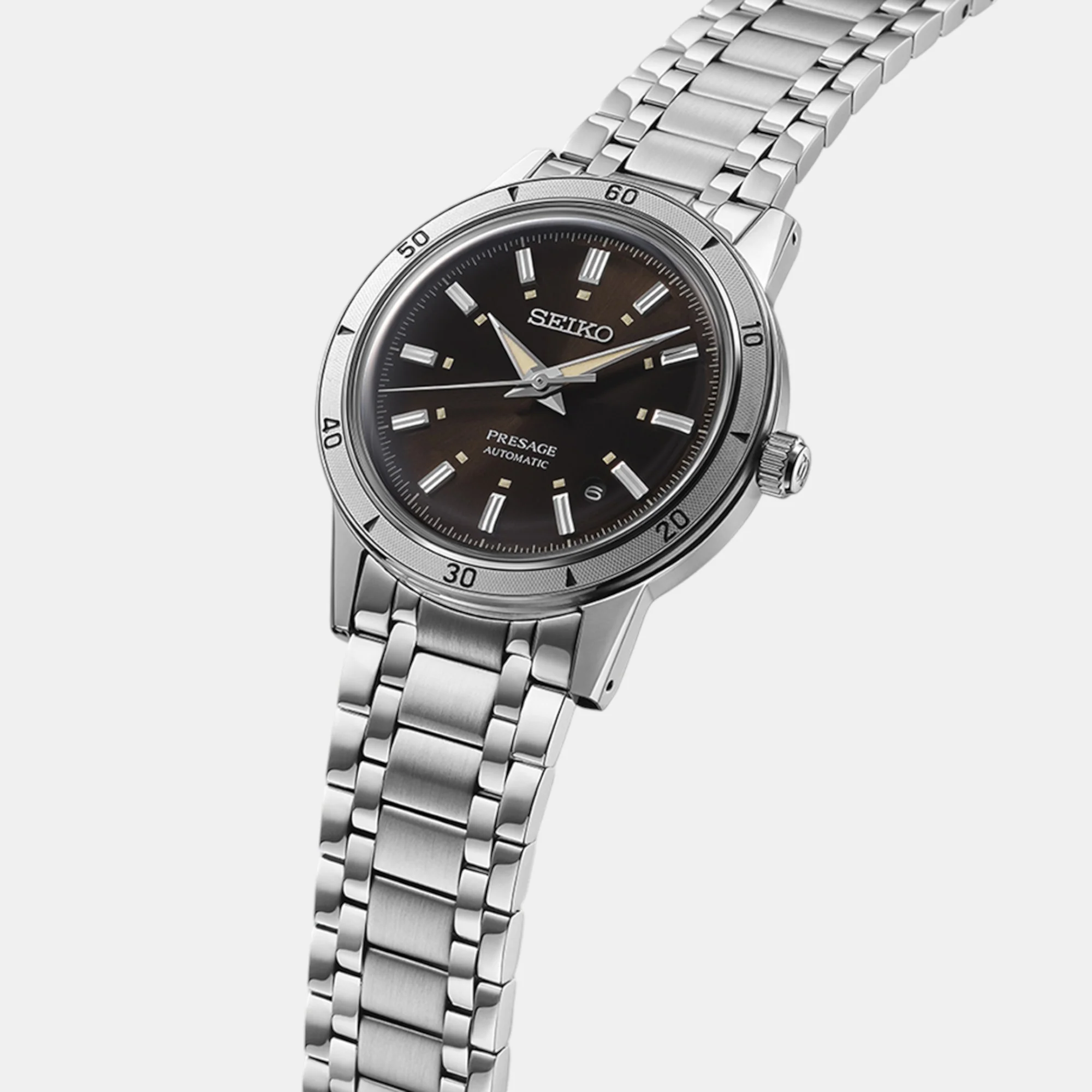 Presage Men Automatic Brown Dial Analog Stainless Steel Watch SRPL09J1 - Image 3