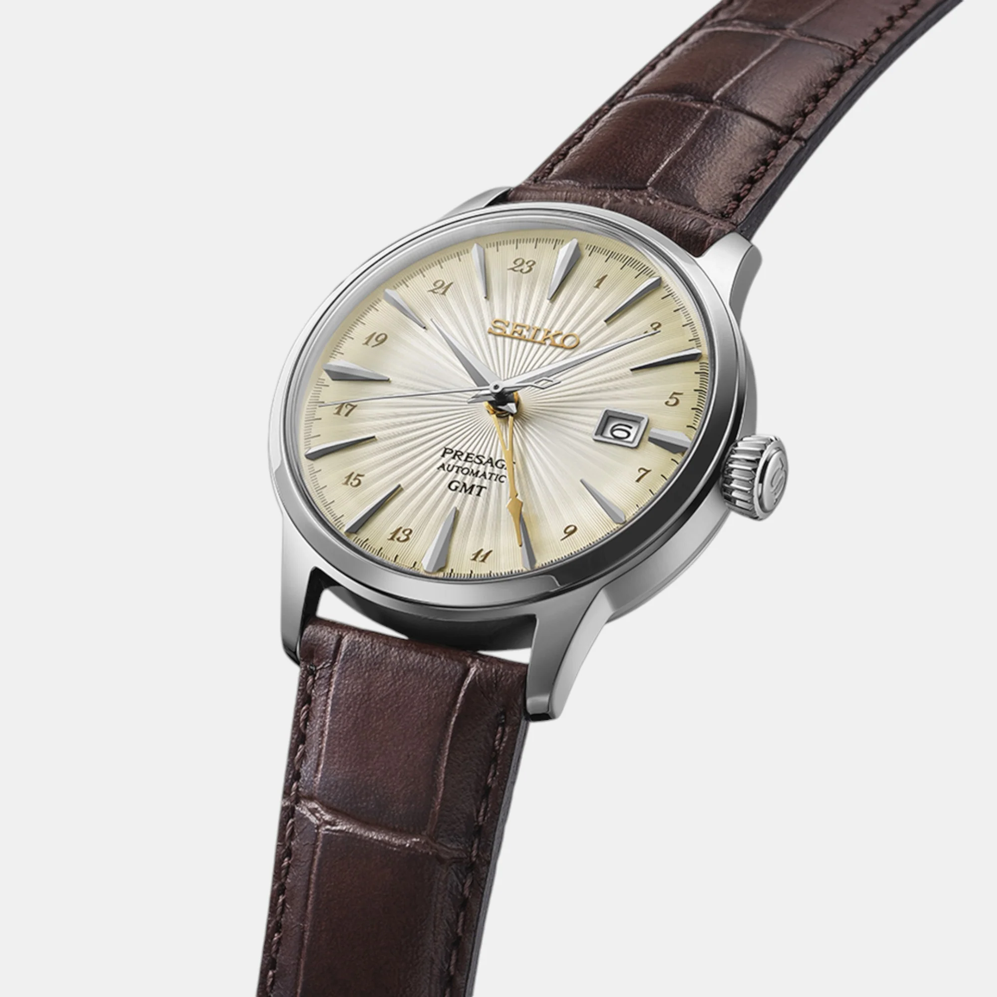 Presage Men Automatic Gold Dial Analog Leather Watch SSK041J1 - Image 4