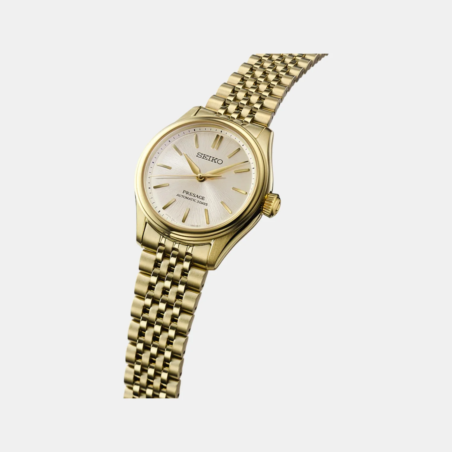 Presage Men Automatic Gold Dial Analog Stainless Steel Watch SPB524J1 - Image 4