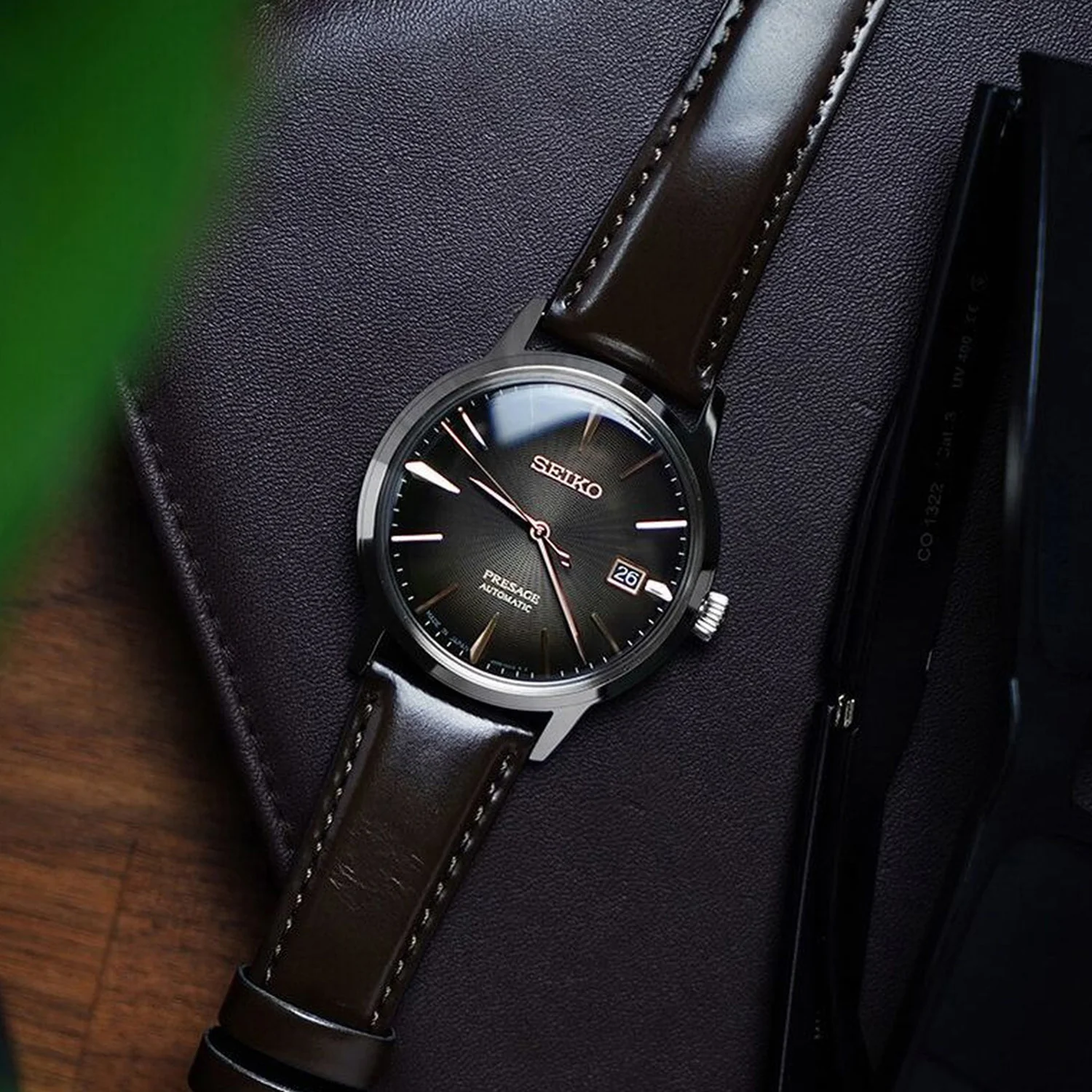 Presage Men Automatic Grey Dial Analog Leather Watch SRPJ17J1 - Image 5