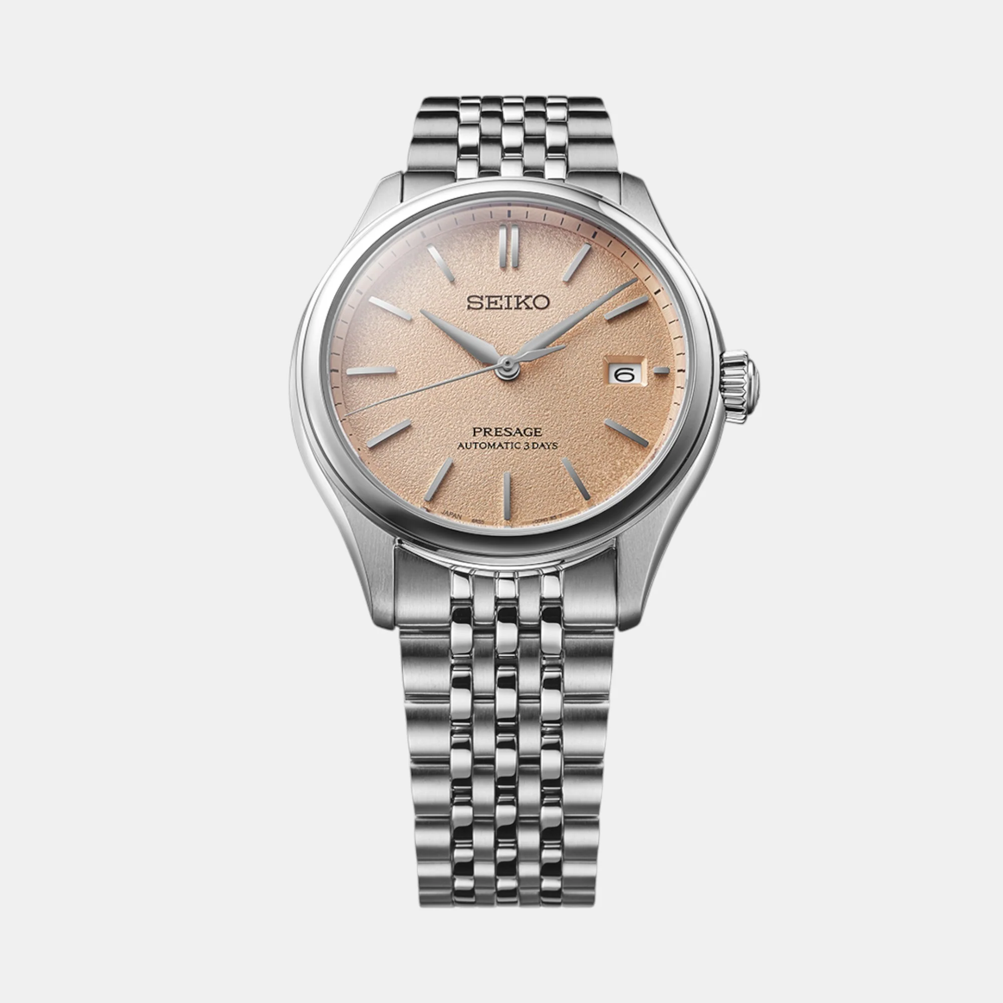 Presage Men Automatic Pale Persimmon Dial Analog Stainless Steel Watch SPB467J1 - Image 4