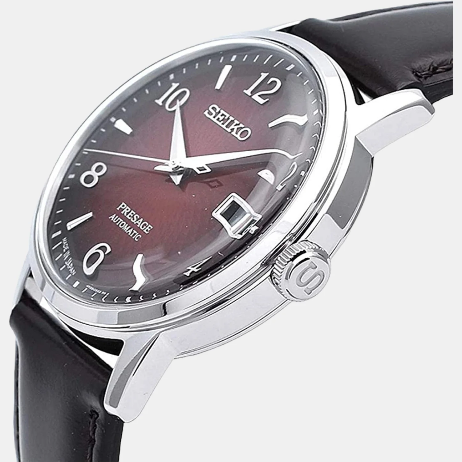 Presage Men Automatic Red Dial Analog Leather Watch SRPE41J1 - Image 6