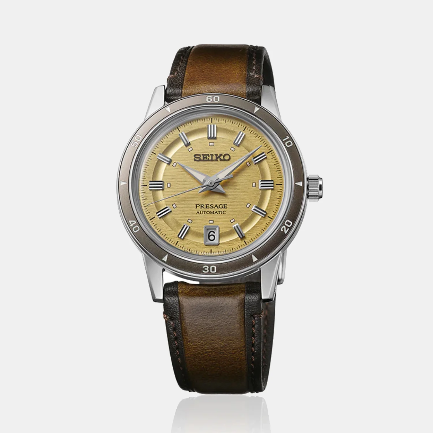 Presage Men Automatic Yellow Dial Analog Stainless Steel Watch SRPL75J1 - Image 2