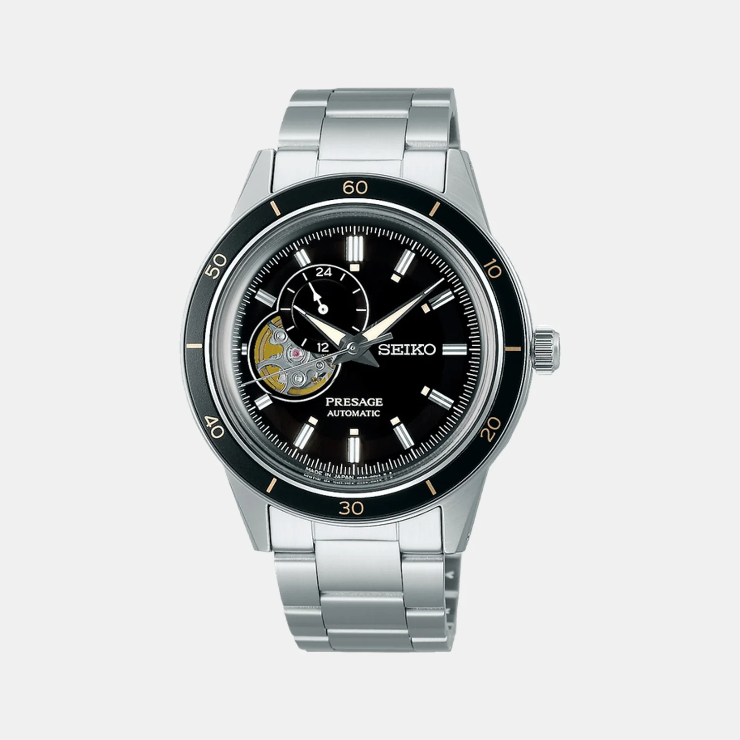 Presage Men Quartz Black Dial Chronograph Stainless Steel Watch SSA425J1