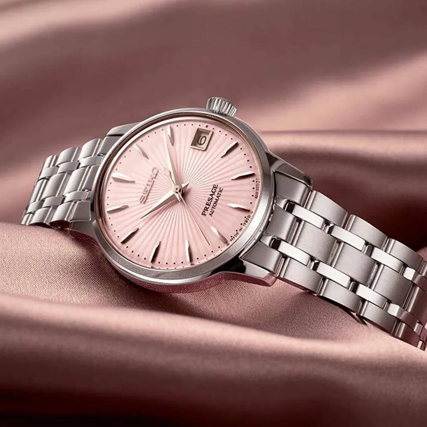 Presage Women Automatic Pink Dial Analog Stainless Steel Watch SRP839J1 - Image 7