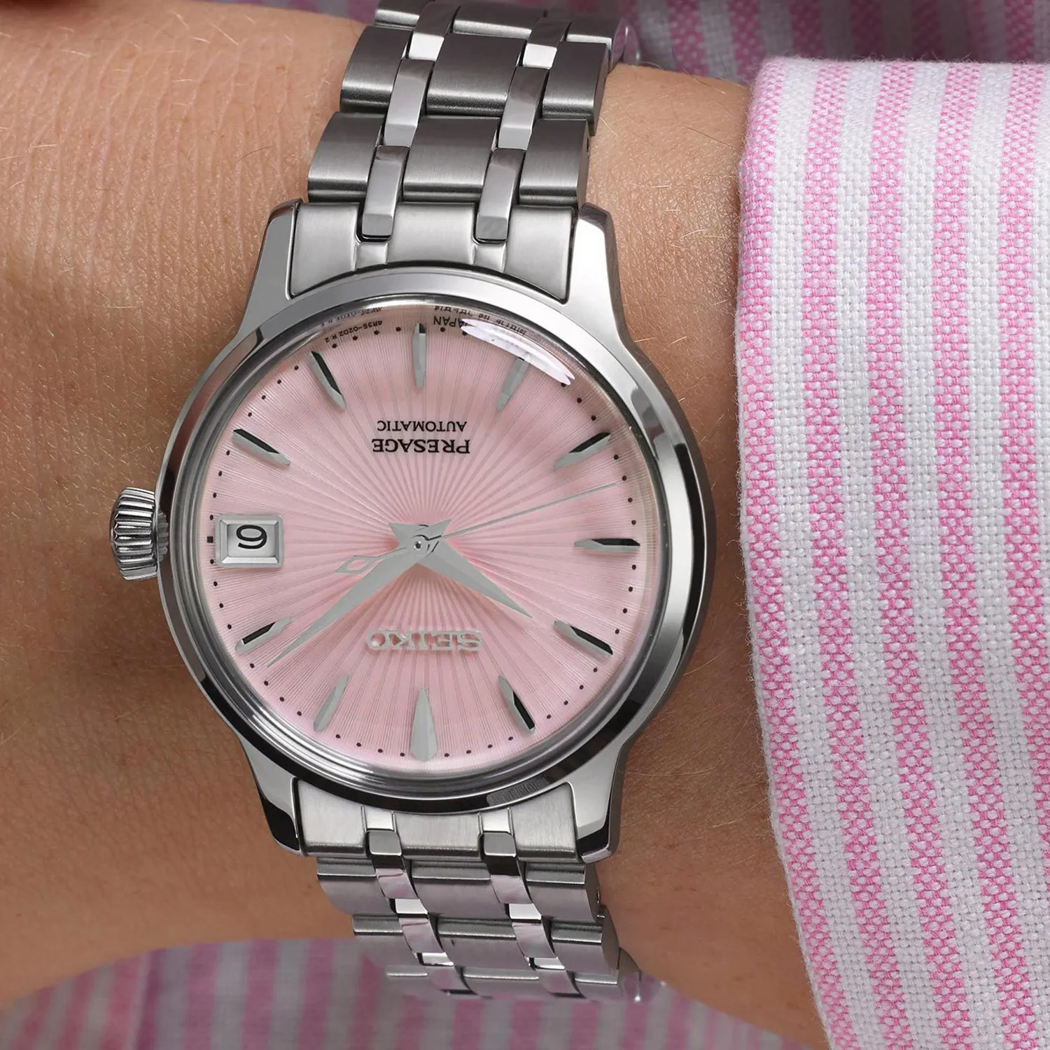 Presage Women Automatic Pink Dial Analog Stainless Steel Watch SRP839J1 - Image 9