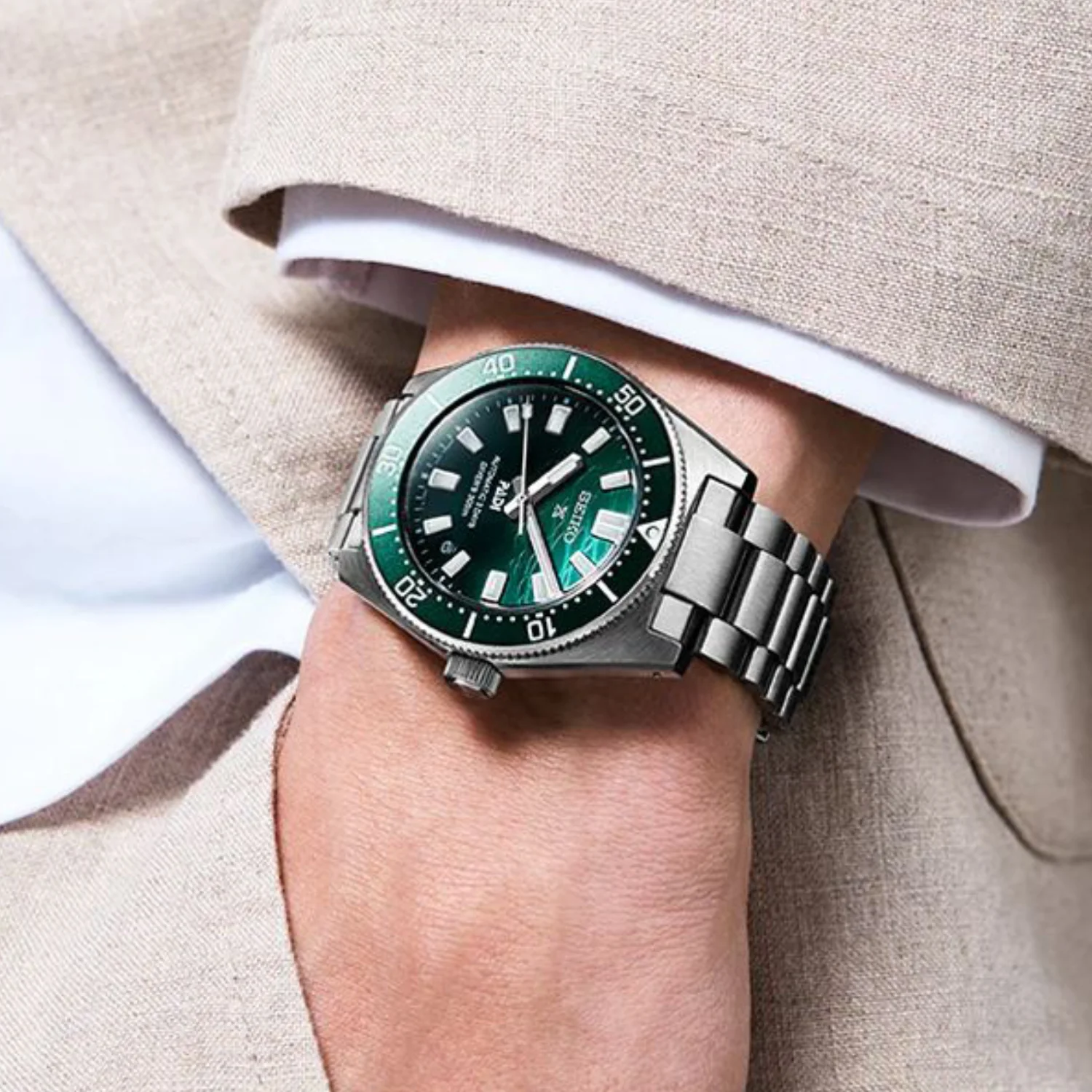 Prospex 1965 Heritage Diver's PADI Special Edition Men Automatic Green Dial Analog Stainless Steel Watch SPB501J1 - Image 4