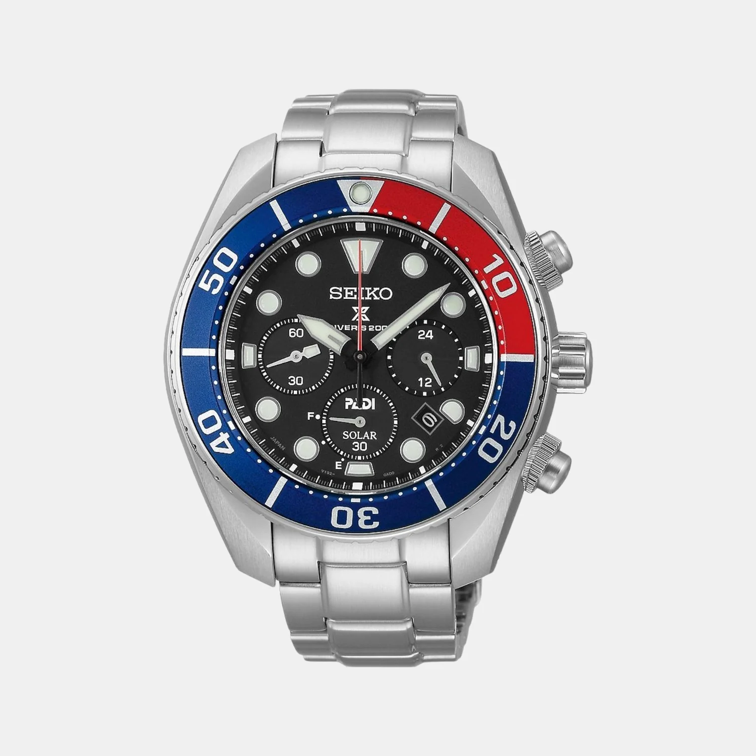 Prospex Men Solar Black Dial Chronograph Stainless Steel Watch SSC795J1