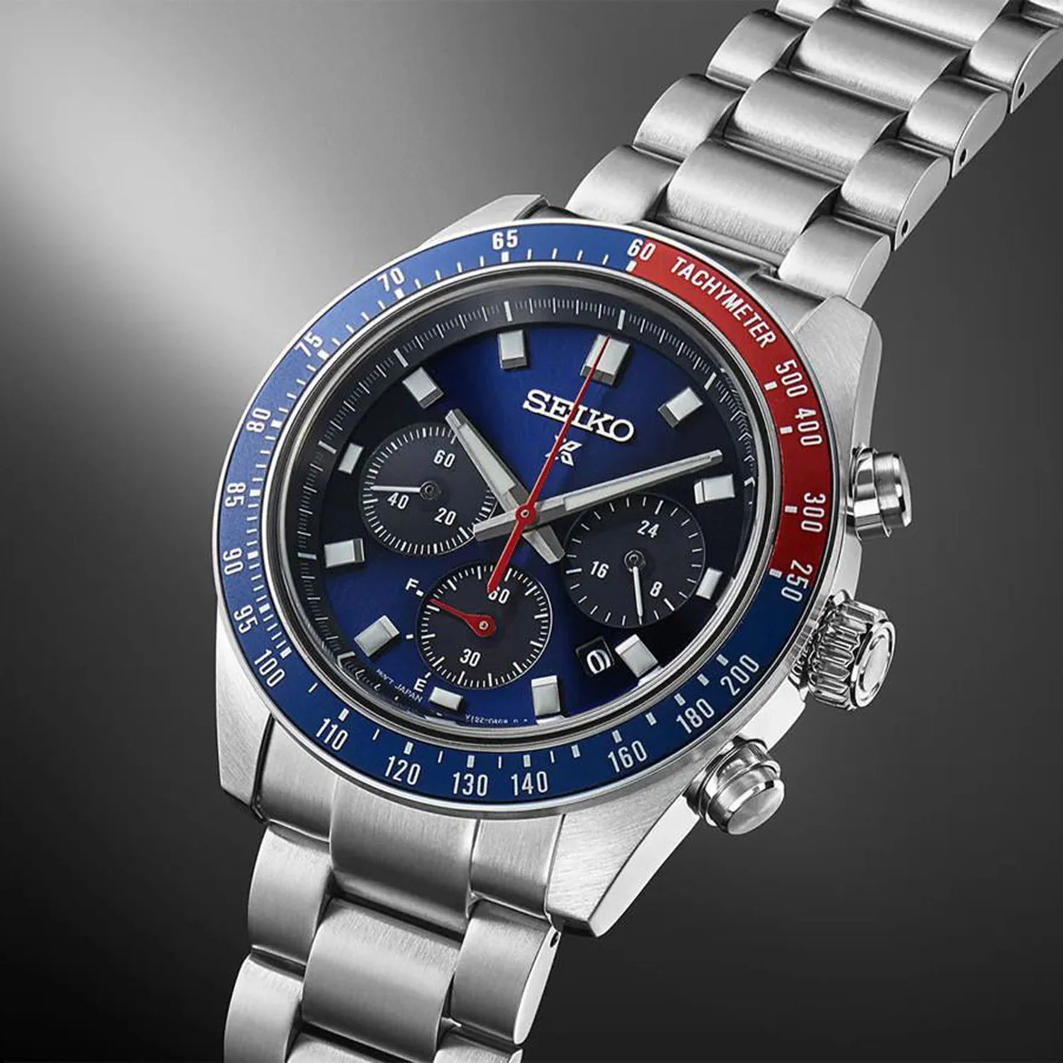 Prospex Men Solar Blue Dial Chronograph Stainless Steel Watch SSC913P1 - Image 3