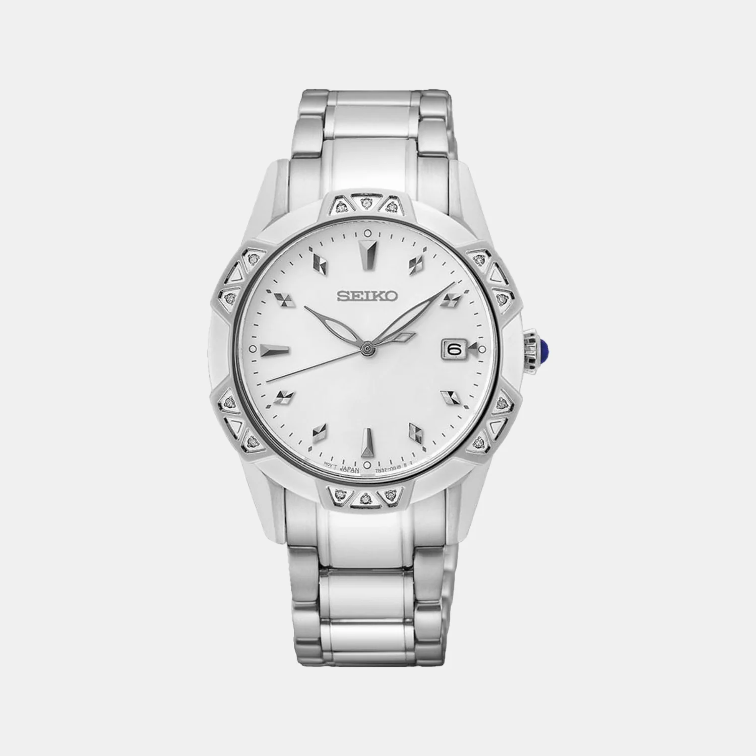Seiko Ladies Women Quartz White Dial Analog Stainless Steel Watch SKK727P1