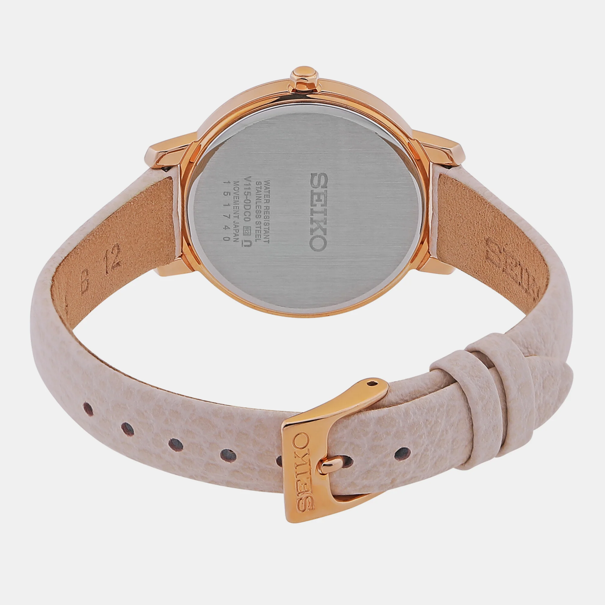 Solar Women Solar Pink Dial Analog Leather Watch SUP460P1 - Image 4