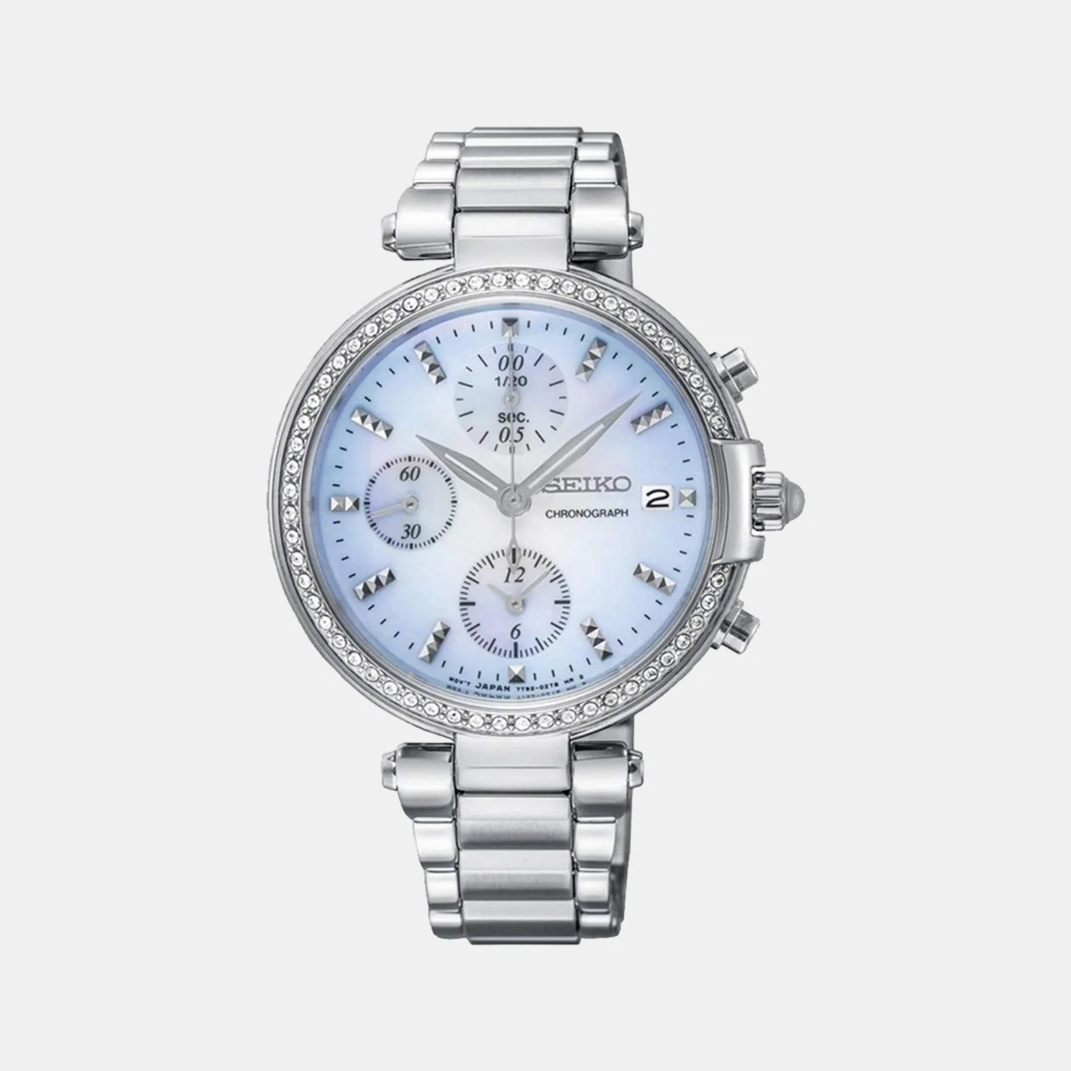 Women Quartz Blue Dial Chronograph Stainless Steel Watch SNDV39P1