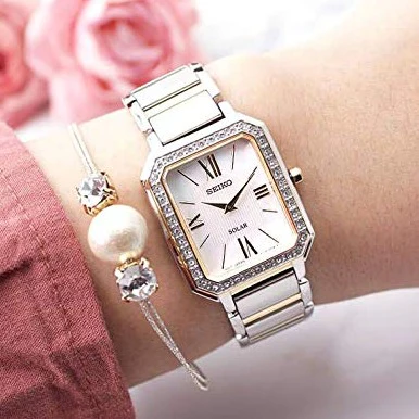 Women Solar Mother Of Pearl Dial Analog Stainless Steel Watch SUP428P1 - Image 2