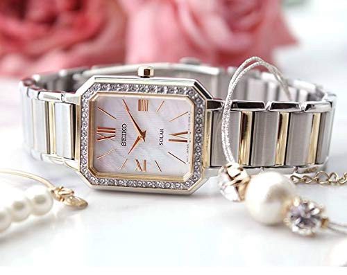 Women Solar Mother Of Pearl Dial Analog Stainless Steel Watch SUP428P1 - Image 3