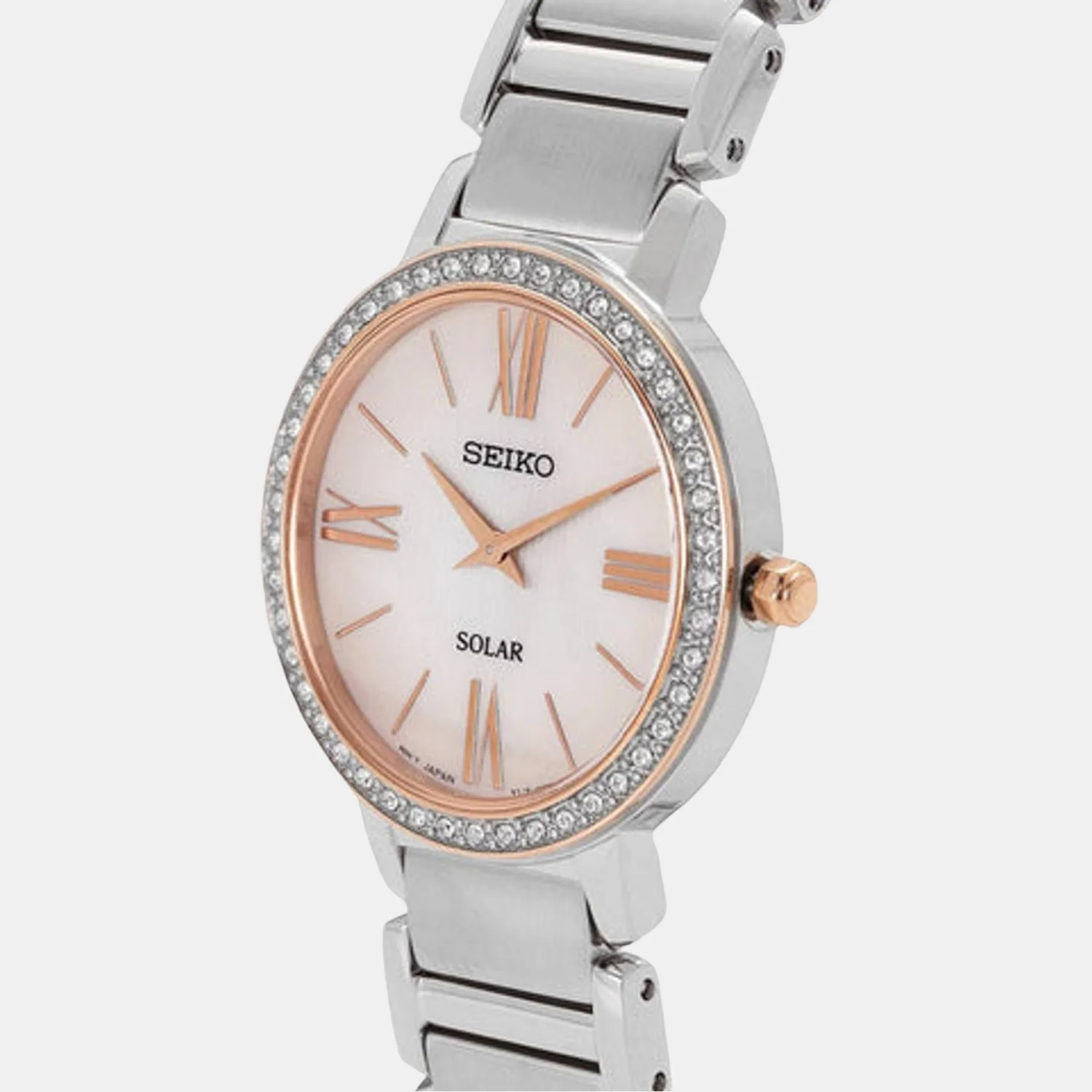 Women Solar Two Tone Dial Analog Stainless Steel Watch SUP432P1 - Image 2
