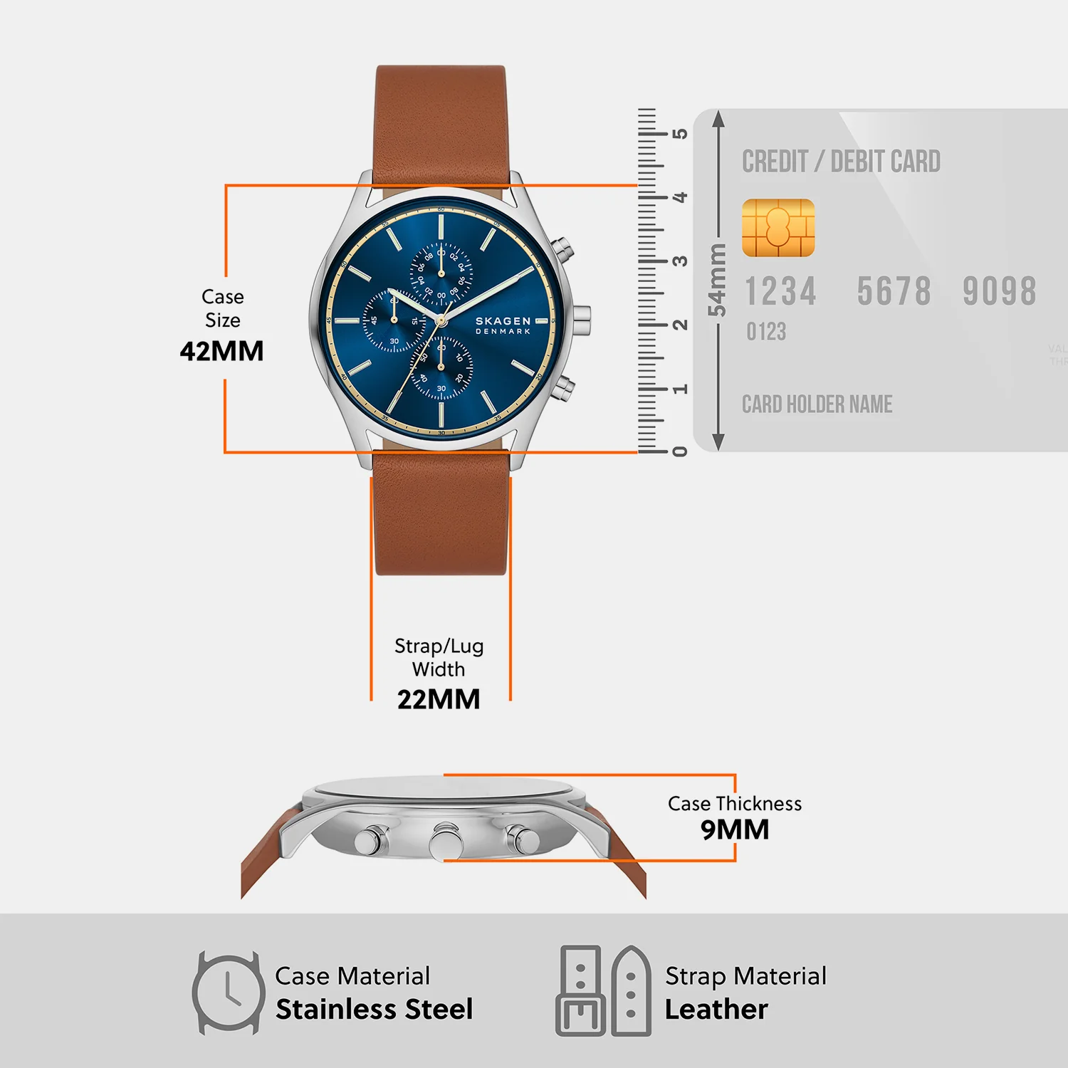 Holst Men Quartz Blue Dial Chronograph Stainless Steel Watch SKW6916 - Image 5