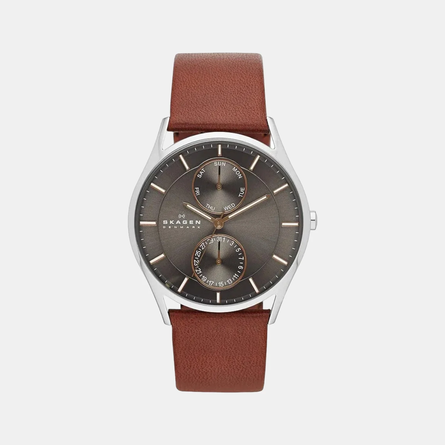 Holst Men Quartz Grey Dial Analog Leather Watch SKW6086