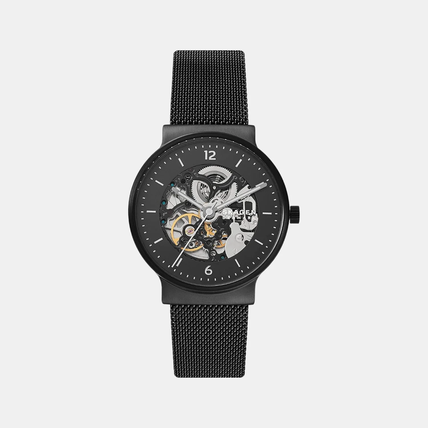 Men Automatic Black Dial Analog Stainless Steel Watch SKW6784