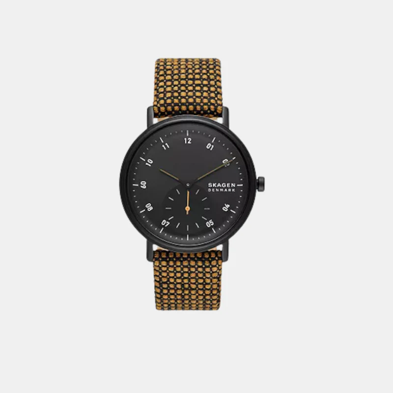 Men Quartz Black Dial Analog Fabric Watch SKW6895