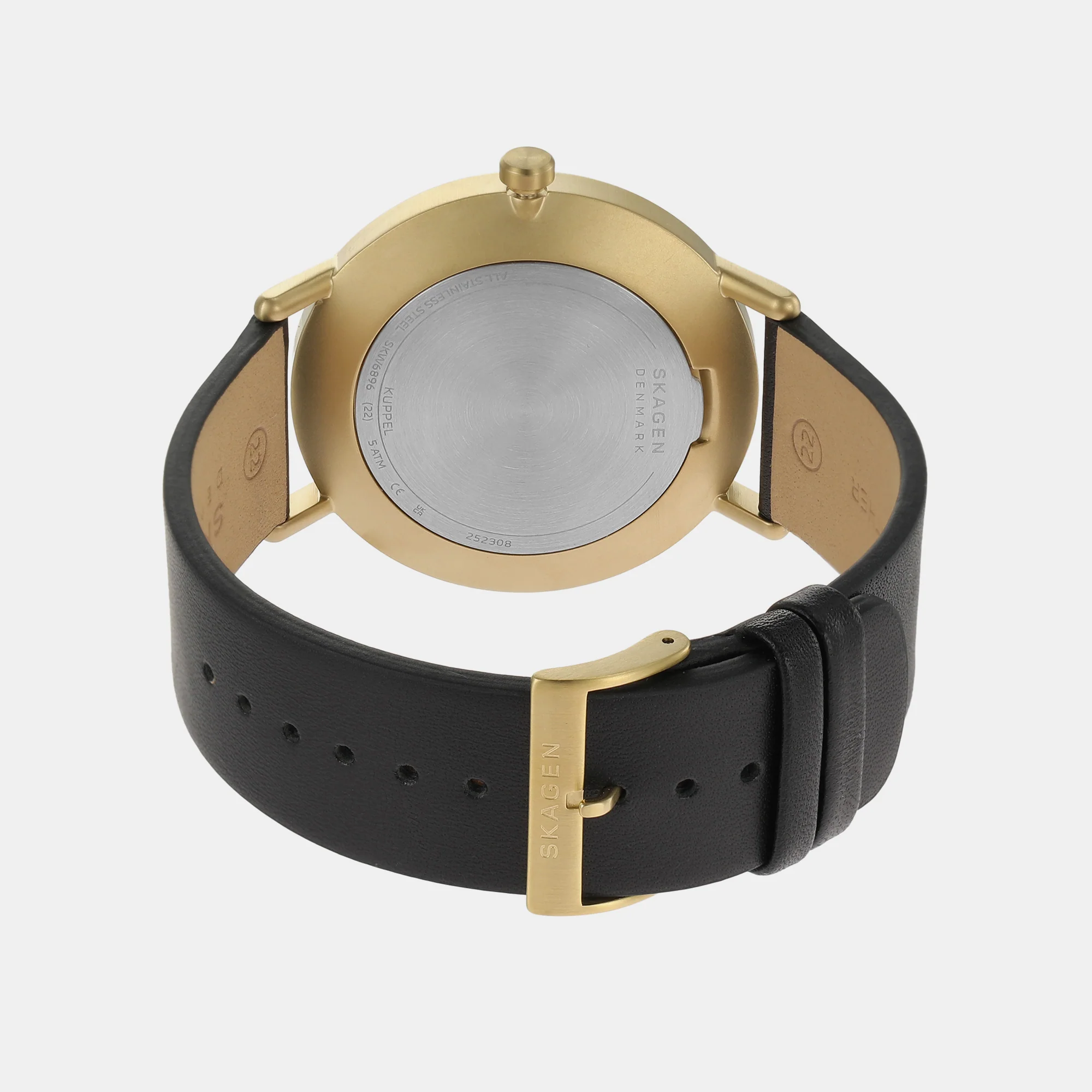 Men Quartz Black Dial Analog Leather Watch SKW6896 - Image 5