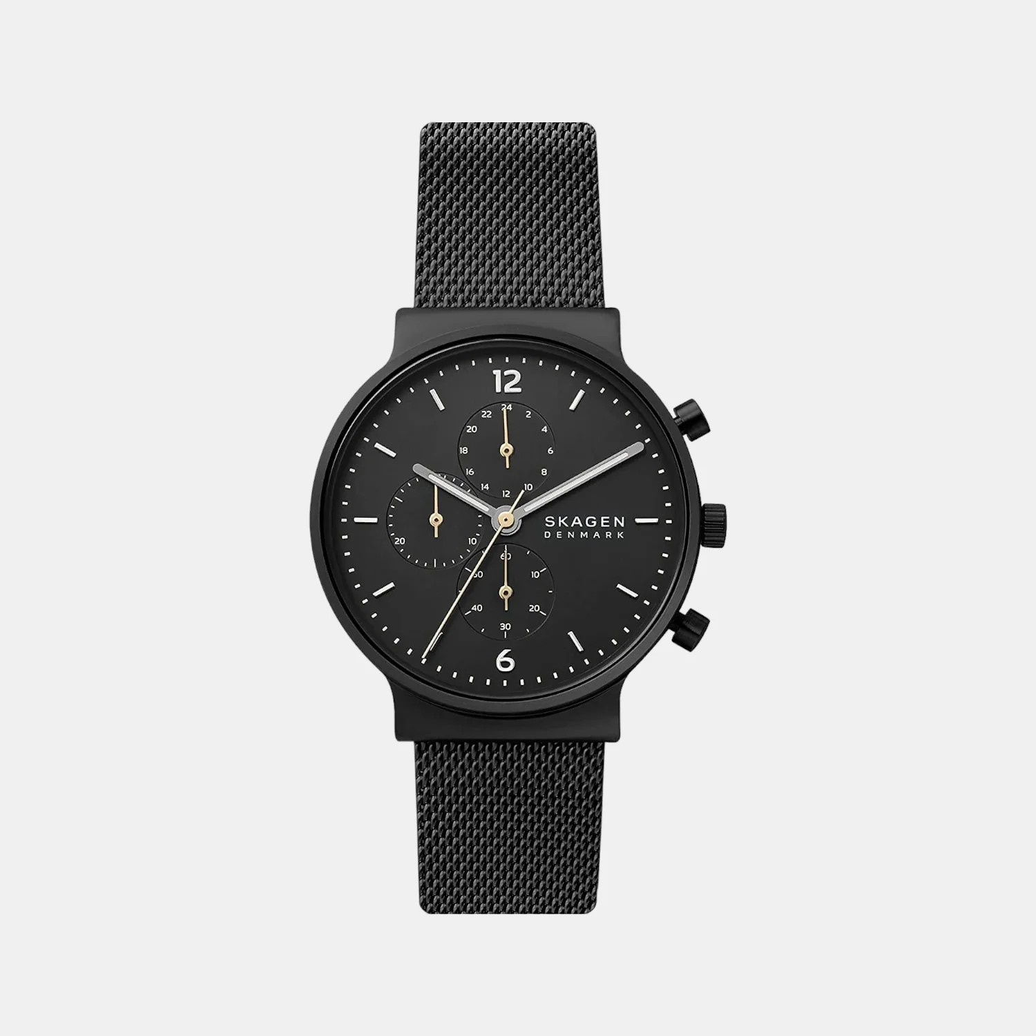 Men Quartz Black Dial Chronograph Stainless Steel Watch SKW6762