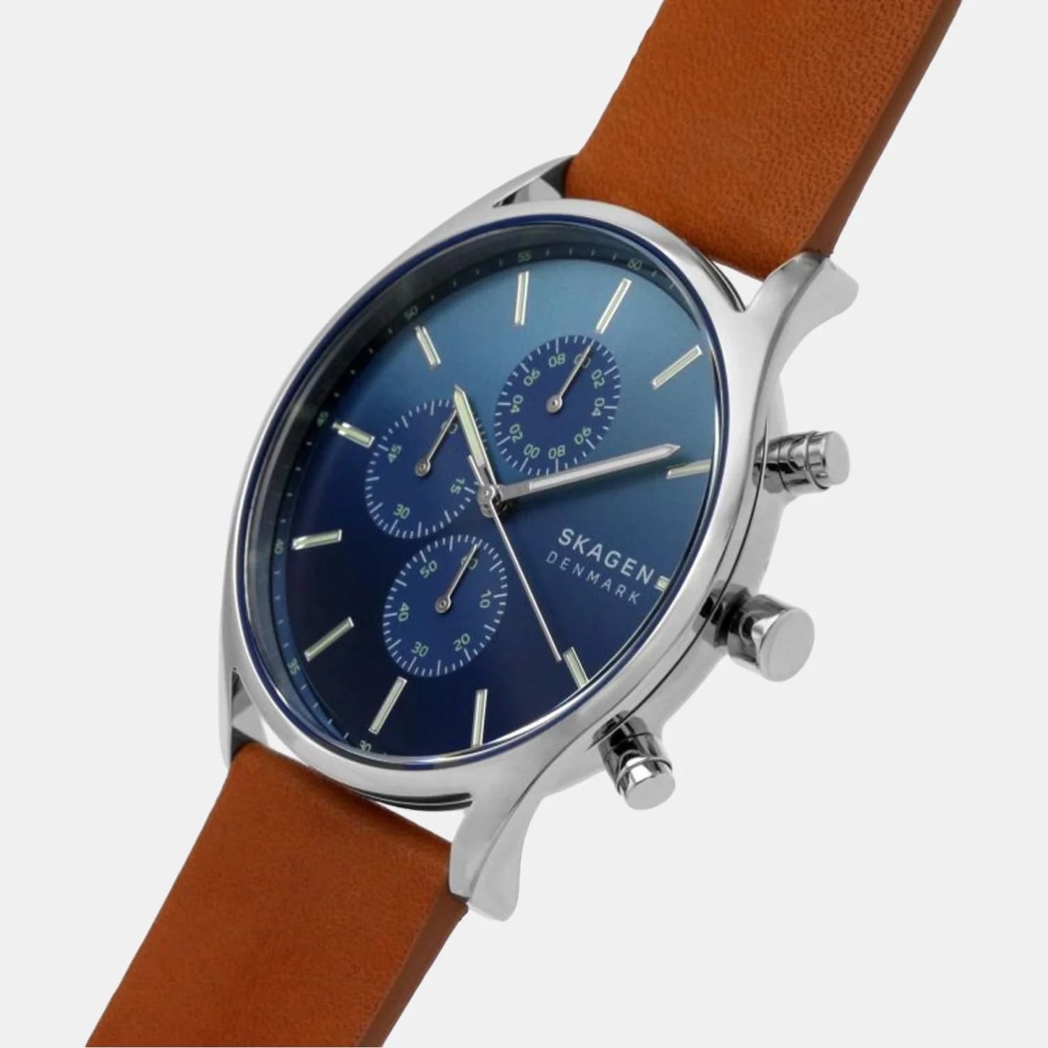 Men Quartz Blue Dial Chronograph Leather Watch SKW6732 - Image 4