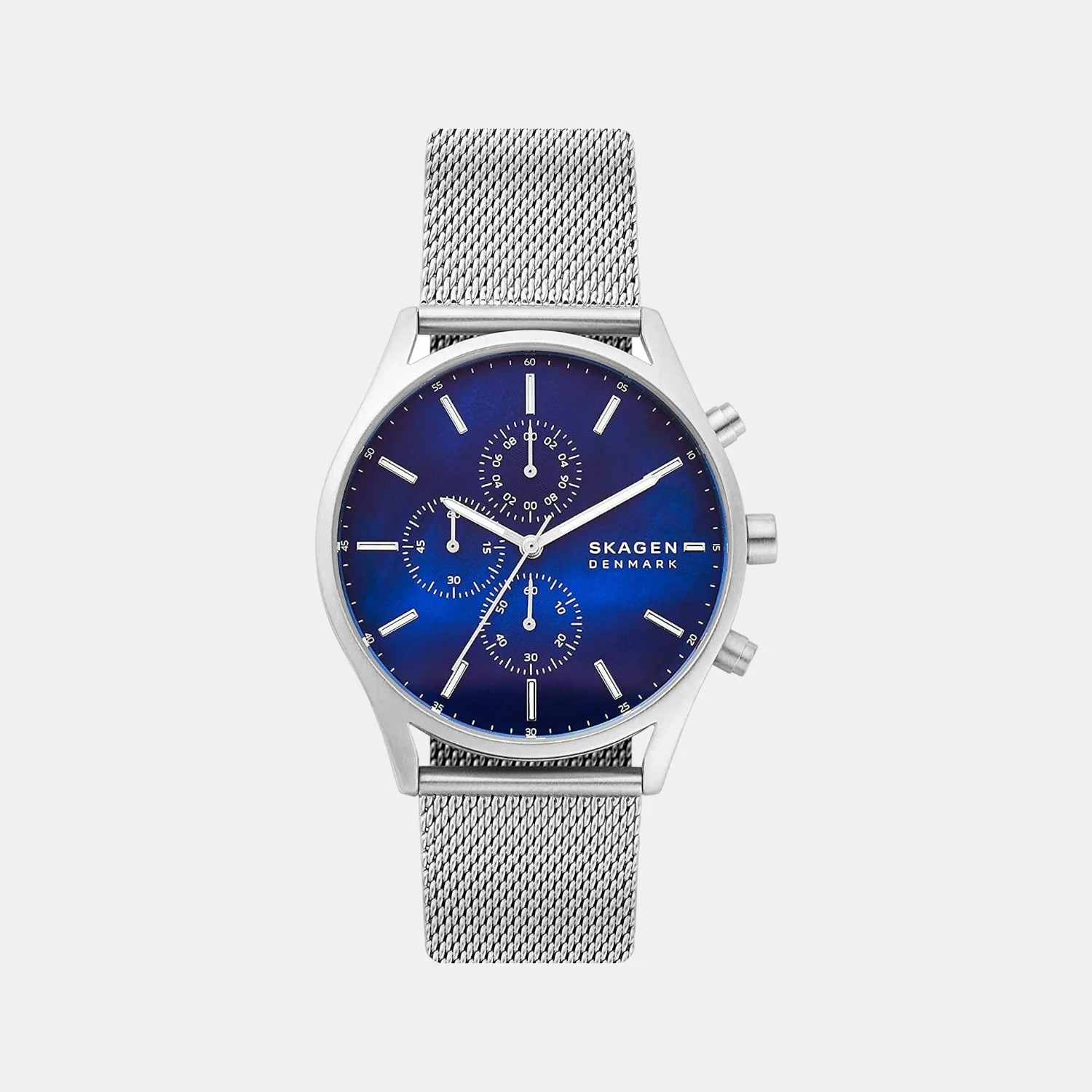 Men Quartz Blue Dial Chronograph Stainless Steel Watch SKW6652