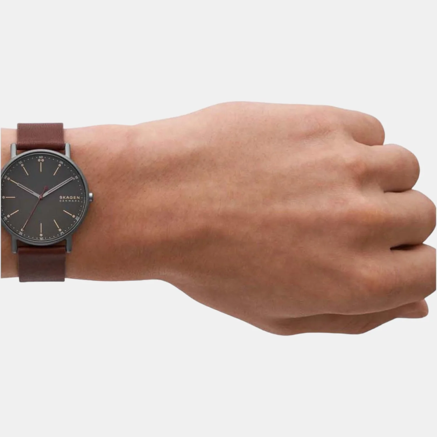 Men Quartz Grey Dial Analog Leather Watch SKW6860 - Image 4