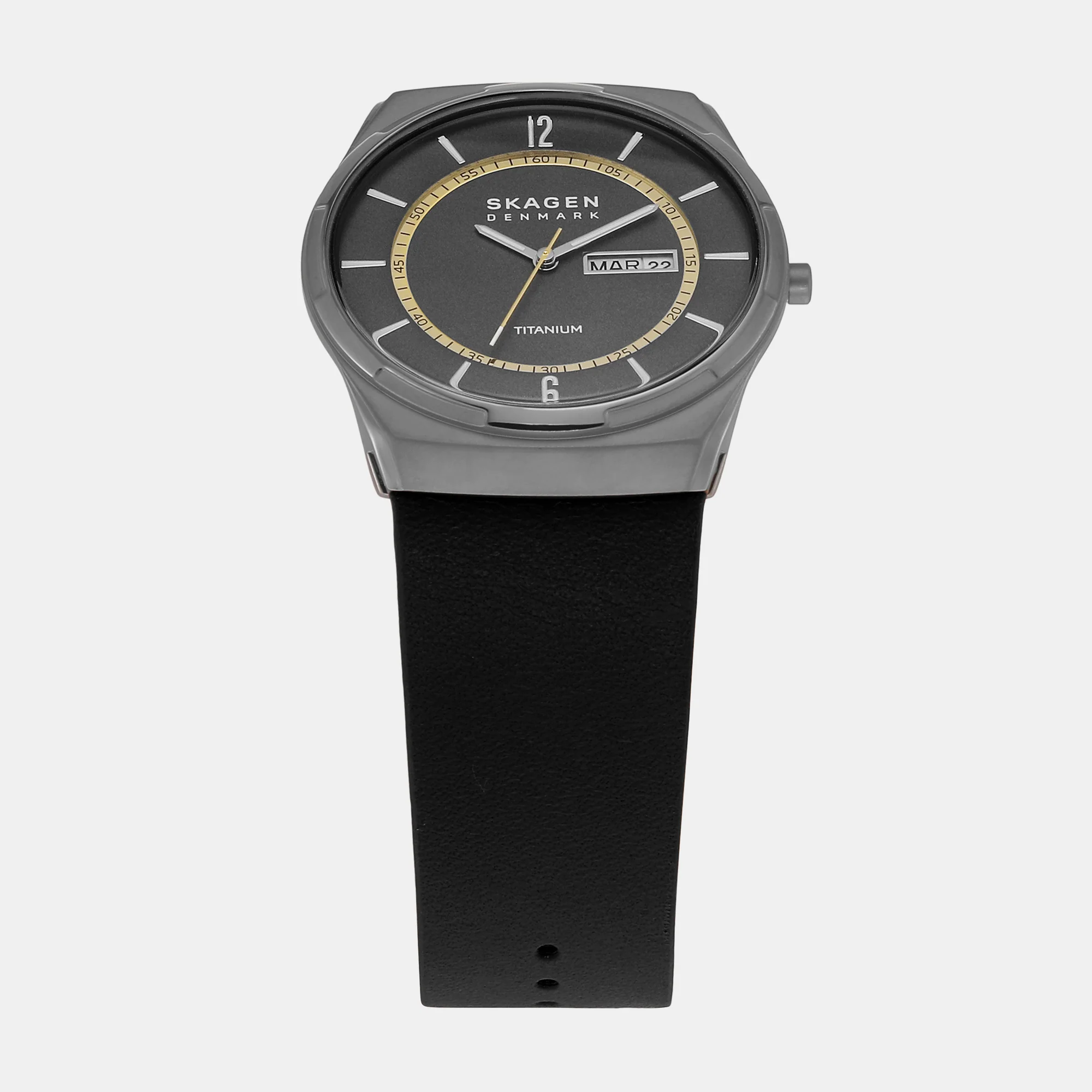 Men Quartz Grey Dial Analog Leather Watch SKW6907 - Image 3