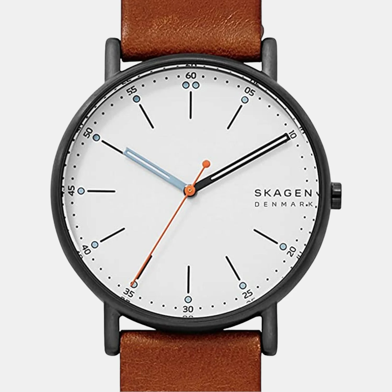 Men Quartz White Dial Analog Leather Watch SKW6374 - Image 4