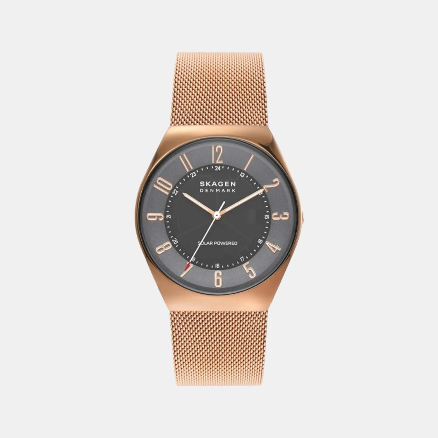 Men Solar Grey Dial Analog Stainless Steel Watch SKW6835