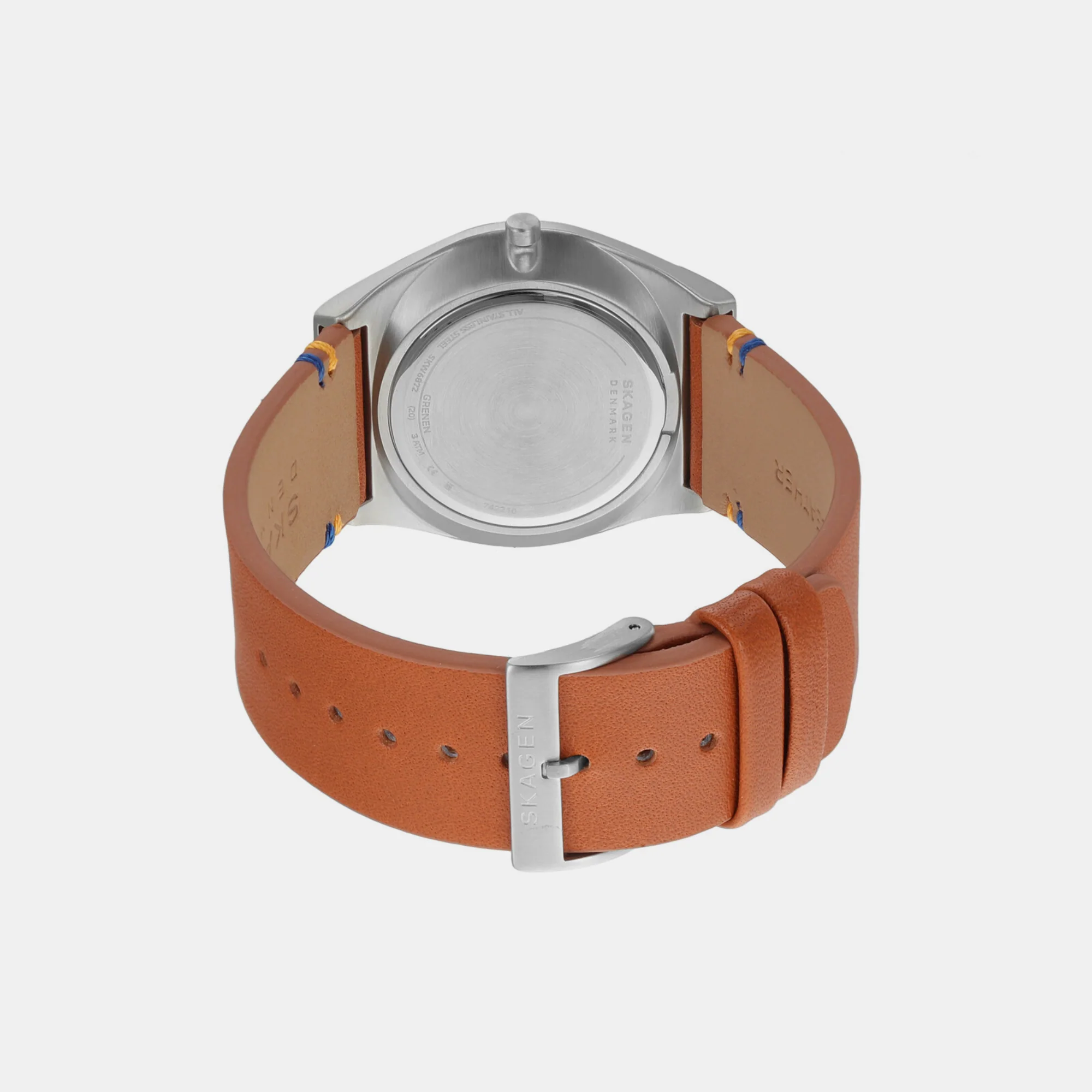 Men Solar White Dial Analog Leather Watch SKW6872 - Image 2