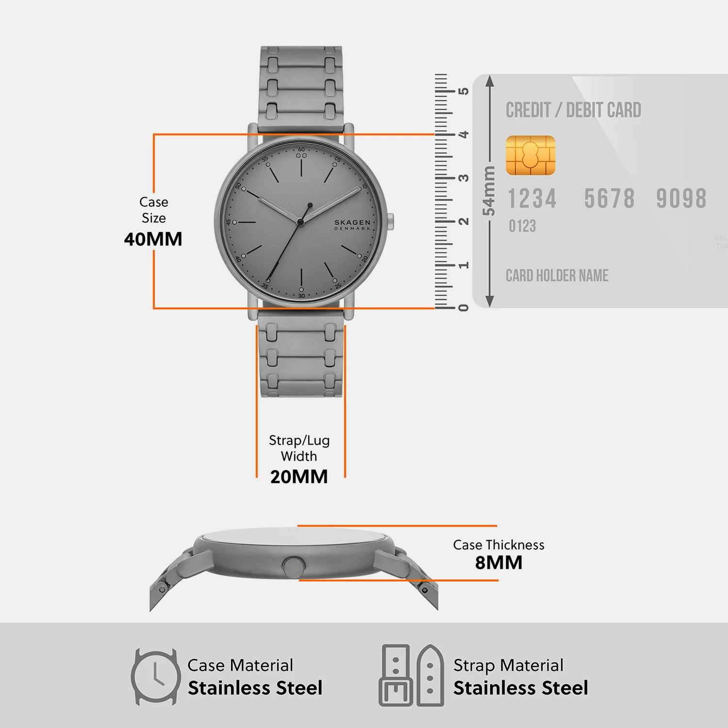 Signatur Men Quartz Grey Dial Analog Stainless Steel Watch SKW6913 - Image 5