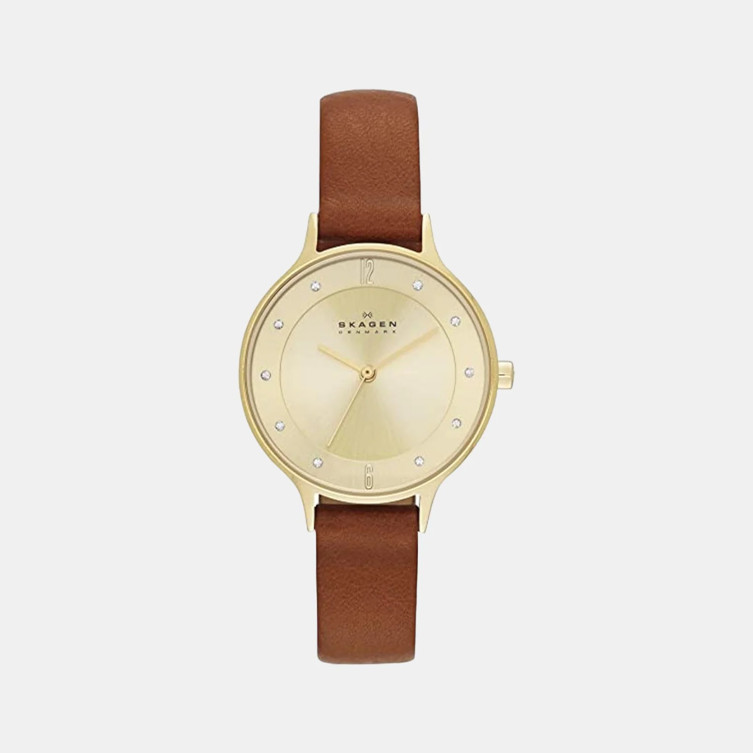 Women Quartz Gold Dial Analog Leather Watch SKW2147