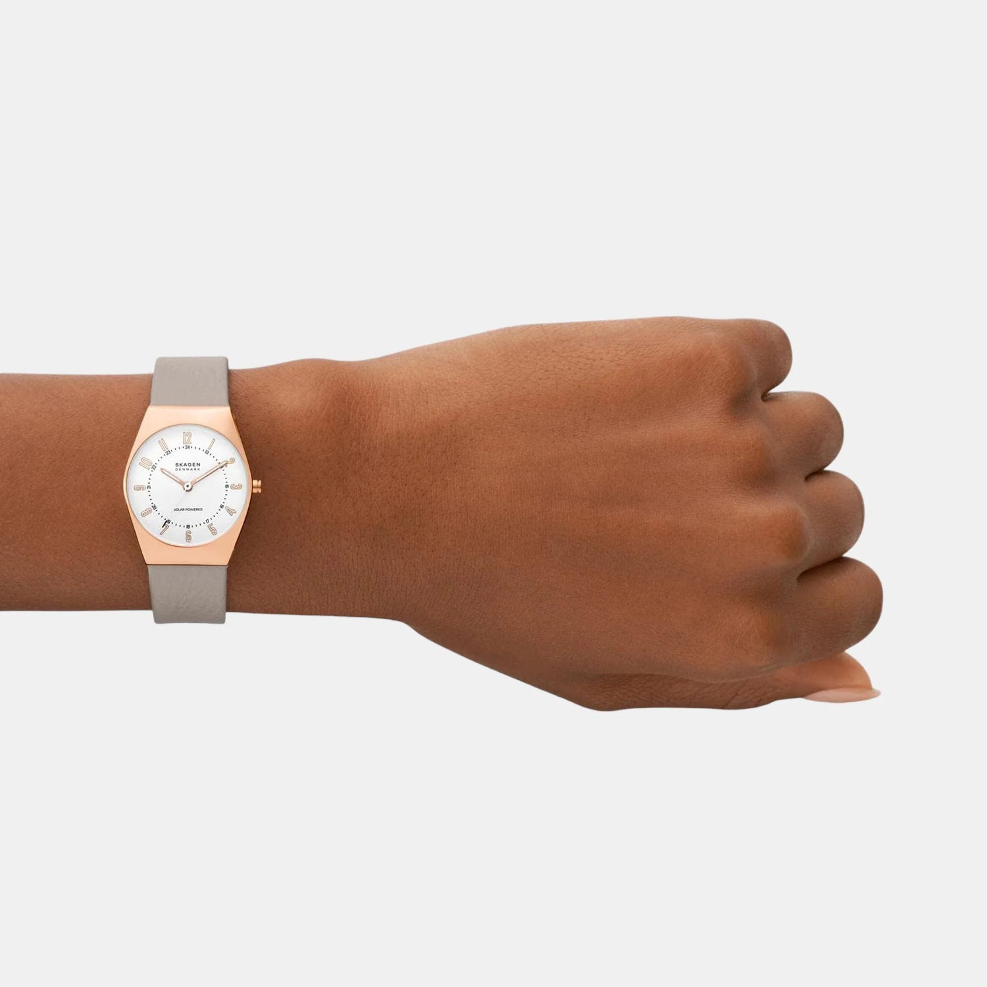 Women Solar White Dial Analog Leather Watch SKW3079 - Image 4