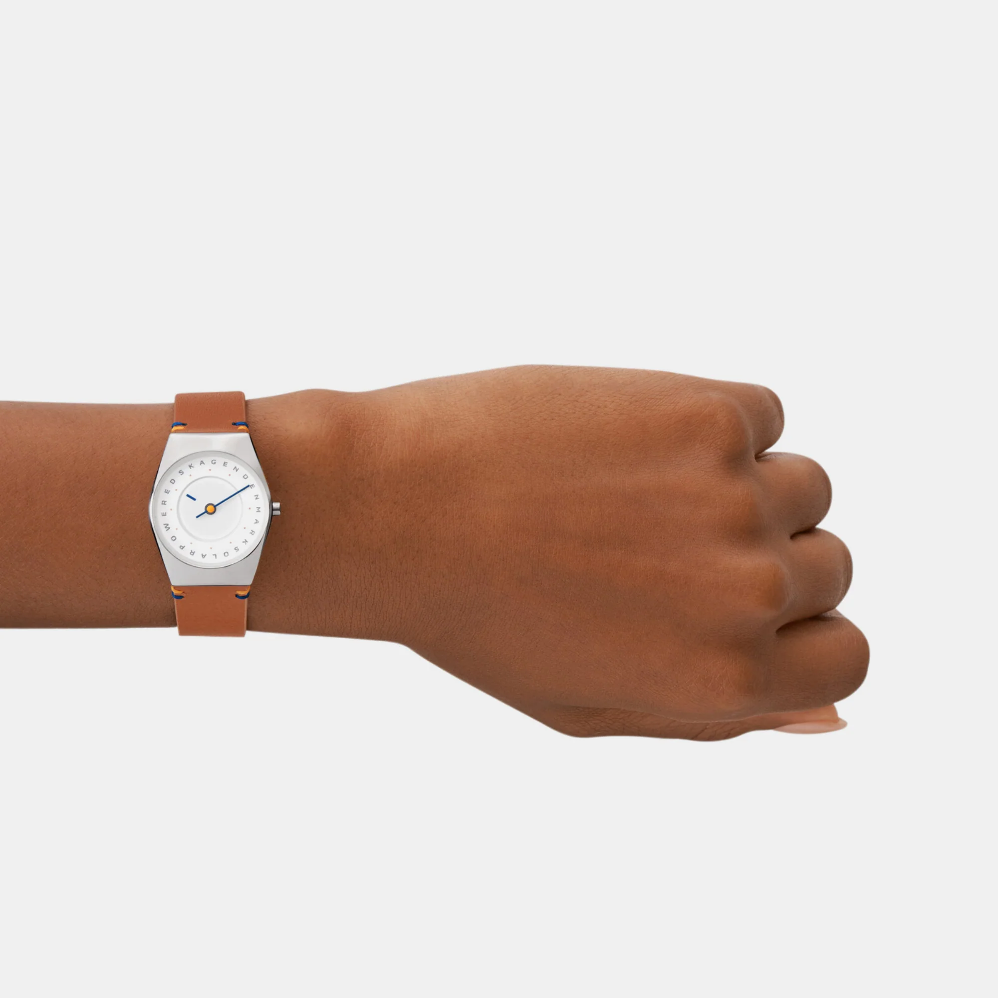 Women Solar White Dial Analog Leather Watch SKW3086 - Image 3