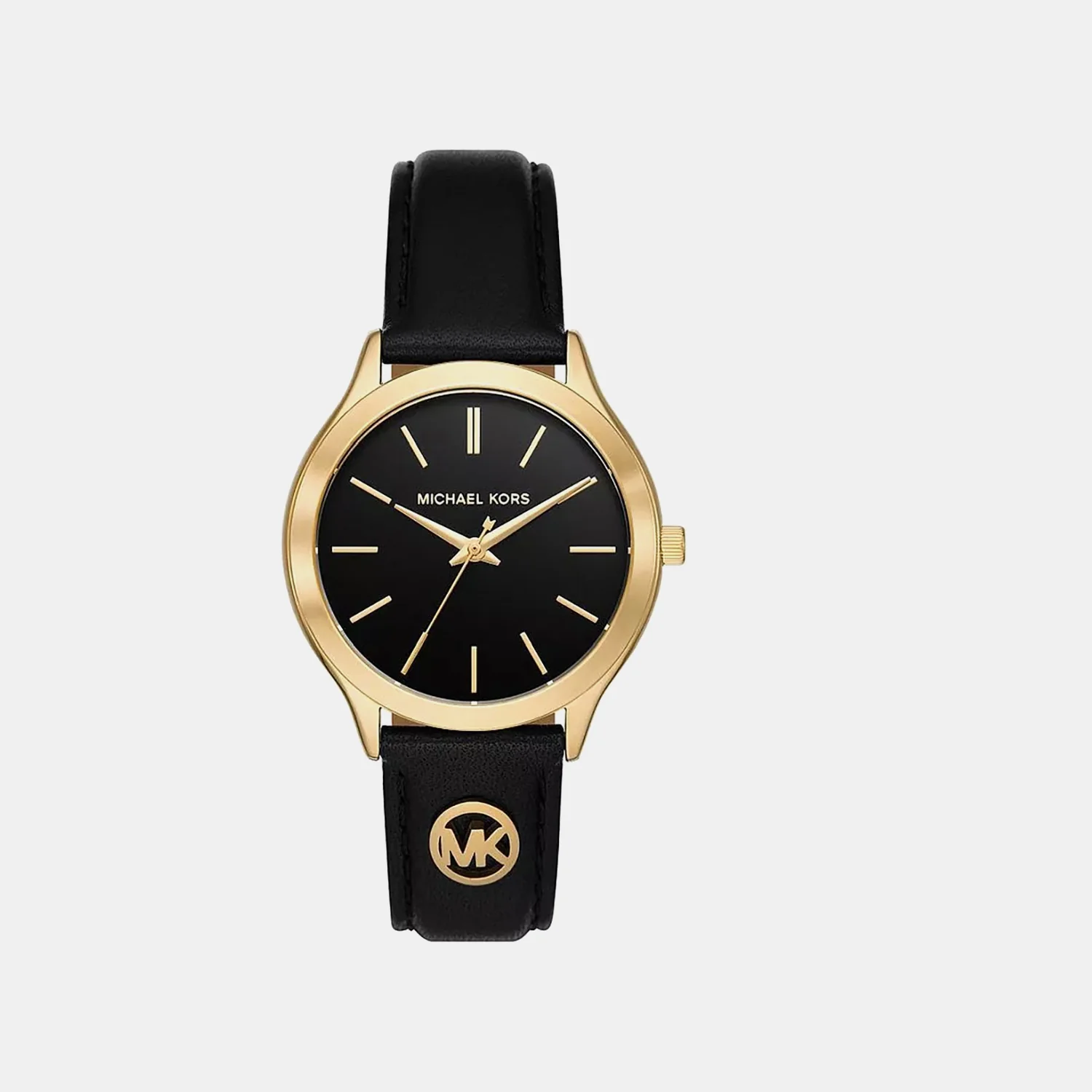 Slim Runway Women Quartz Black Dial Analog Leather Watch MK7553