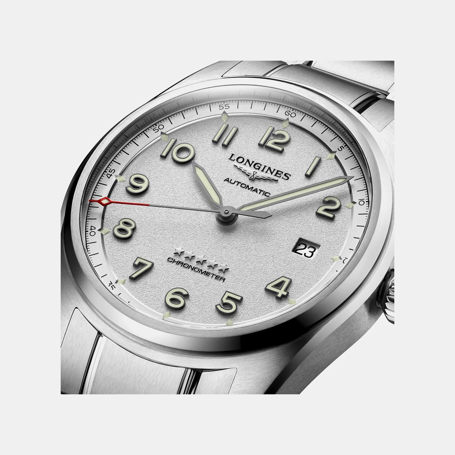 Spirit Men Automatic Silver Dial Analog Stainless Steel Watch L38104736 - Image 2
