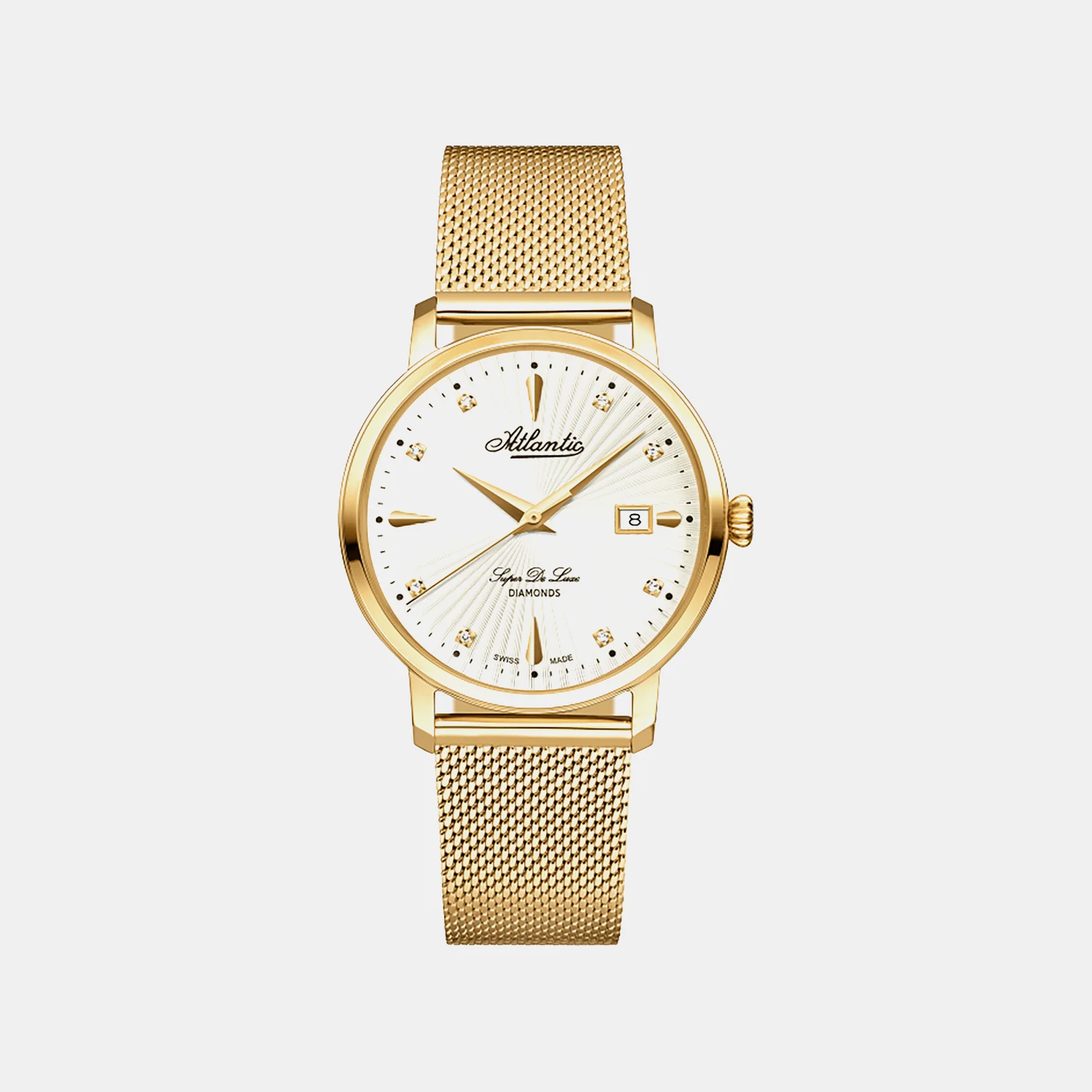 Super De Luxe Women Quartz Champagne Dial Analog Mesh Watch 29355.45.37