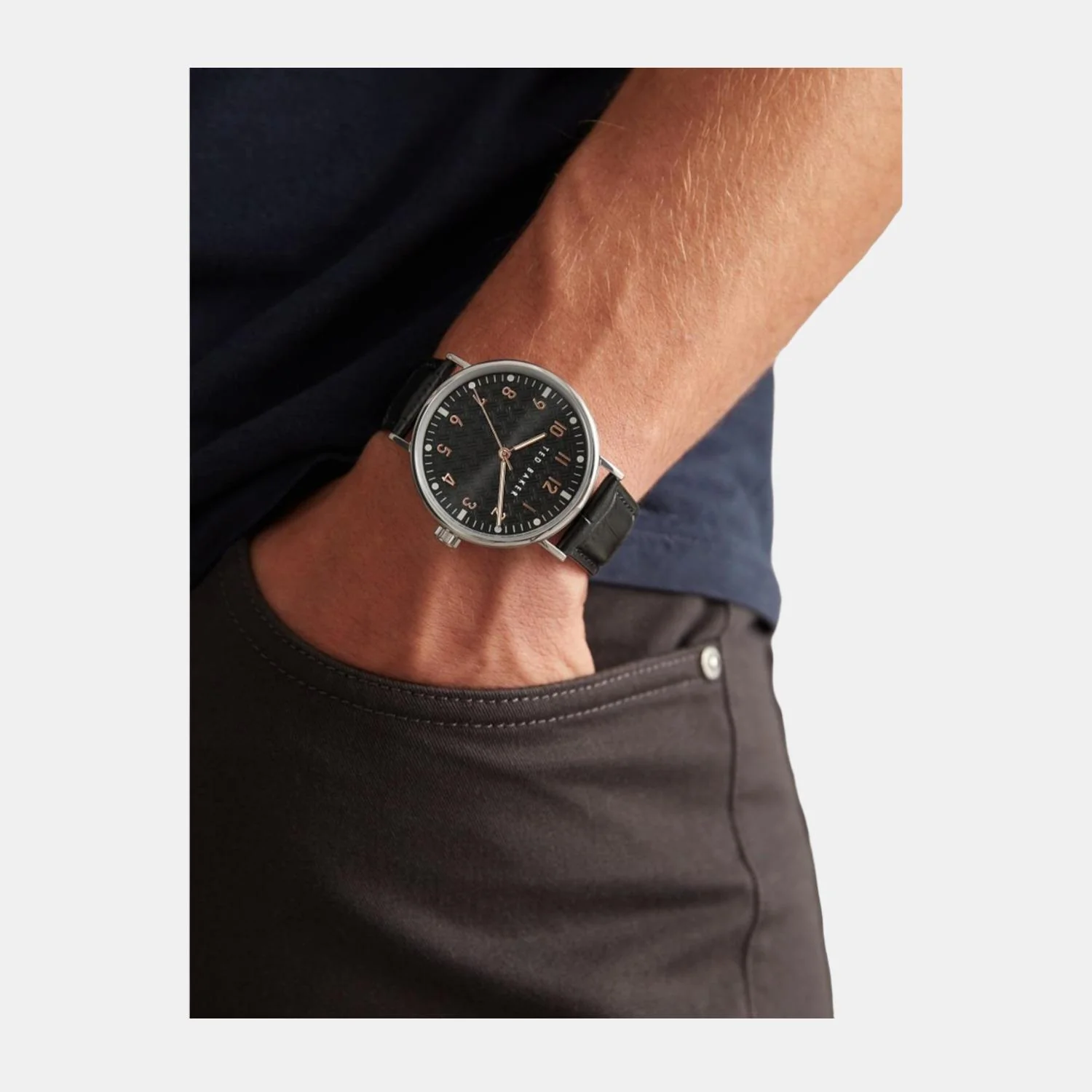 Men Quartz Black Dial Analog Leather Watch BKPMMS114 - Image 4