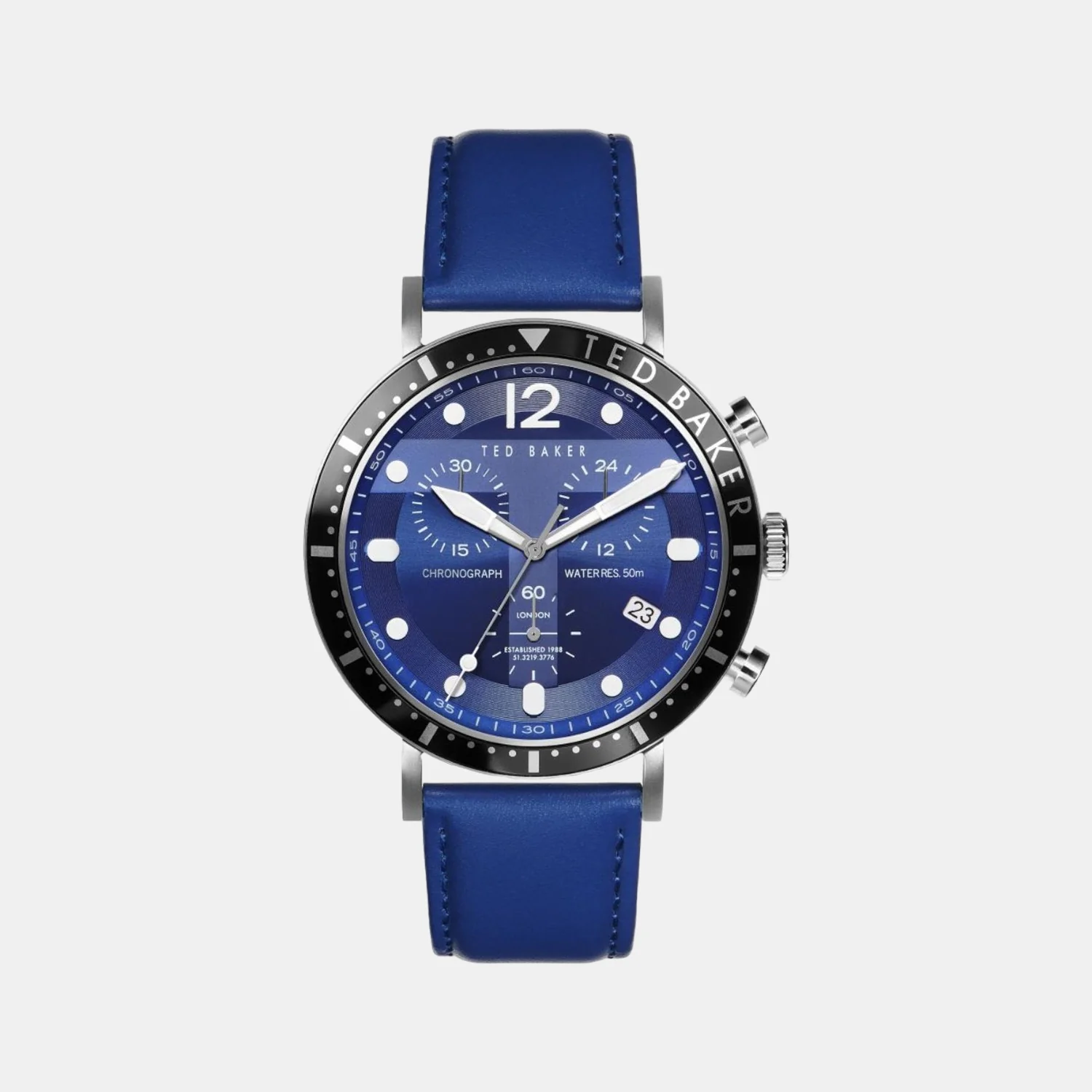 Men Quartz Blue Dial Analog Leather Watch BKPMRS206