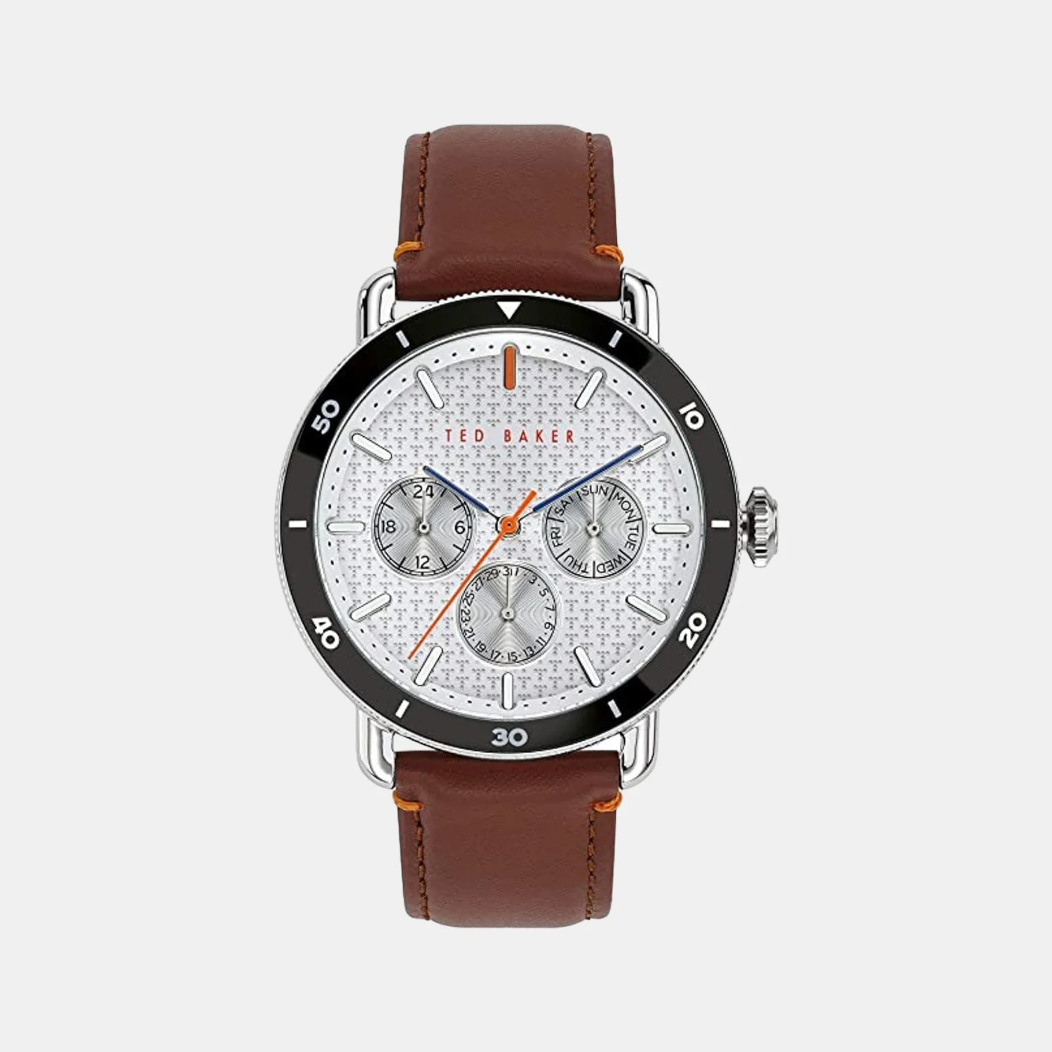 Men Quartz Silver Dial Chronograph Leather Watch BKPMGS002