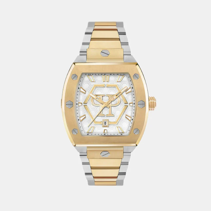 The Hexagon Phantom Men Quartz Silver Dial Analog Stainless Steel Watch PWPUA0925