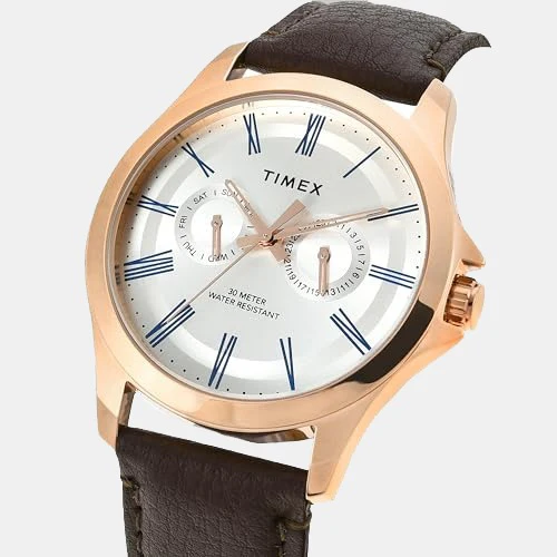 Classics Men Quartz Silver Dial Analog Leather Watch TW000X128 - Image 2